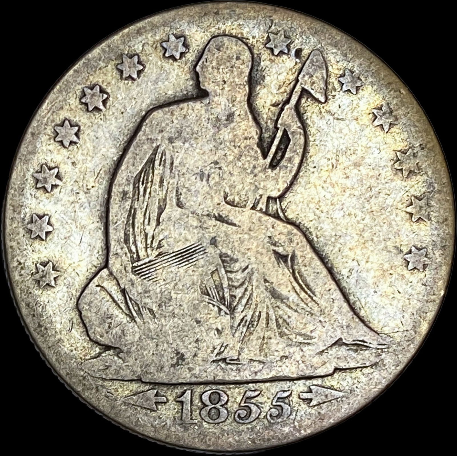 1855-O Silver Half Dollar NICELY CIRCULATED: 1855-O Silver Half Dollar NICELY CIRCULATED