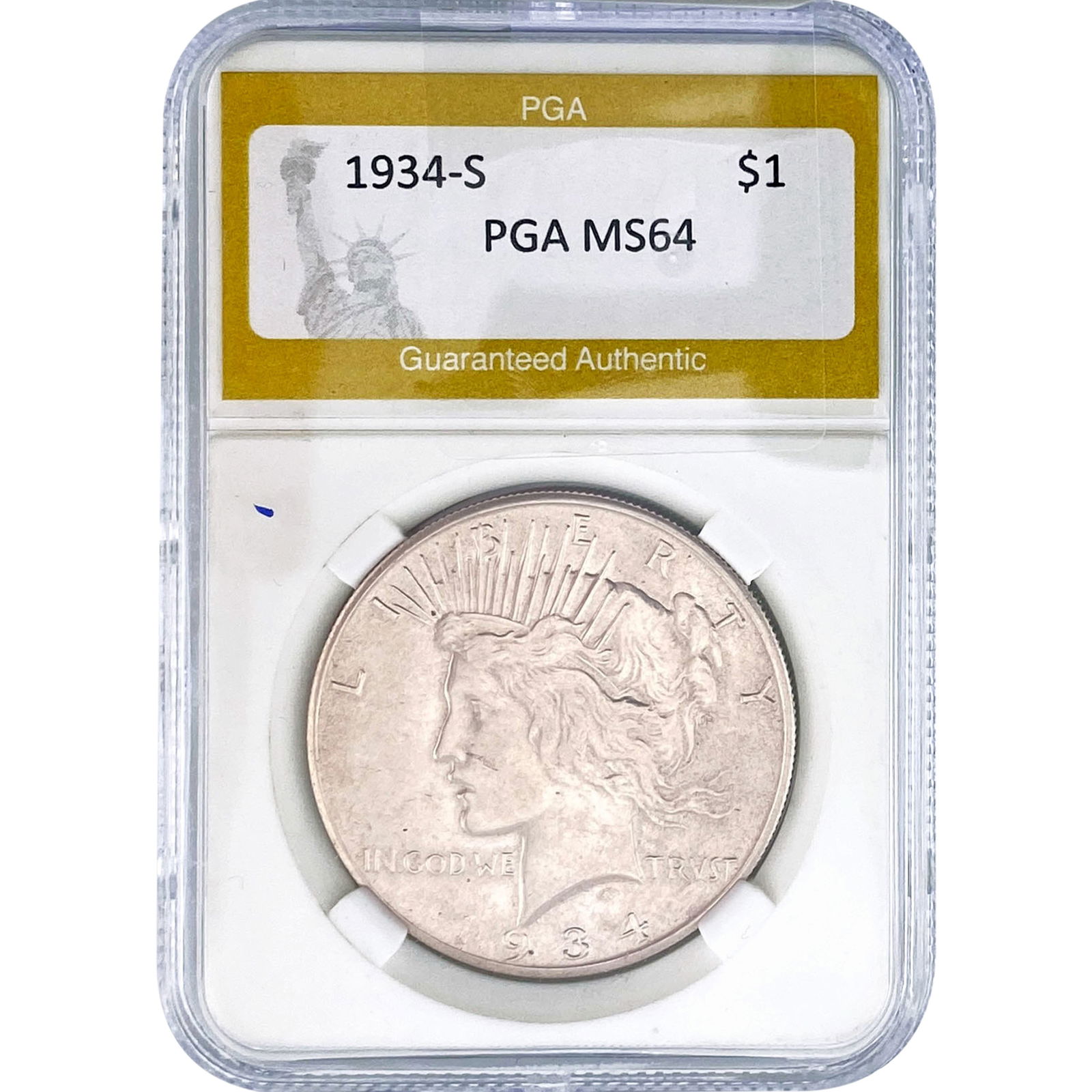 1934-S Silver Peace Dollar PGA MS64 (1 of 2)