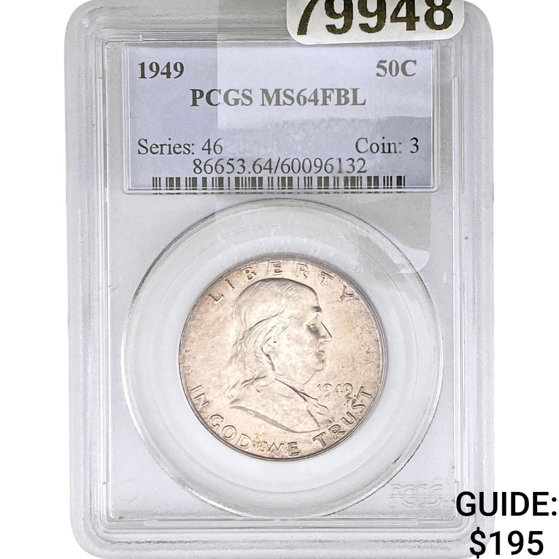 1949 Franklin Half Dollar PCGS MS64 FBL (1 of 2)