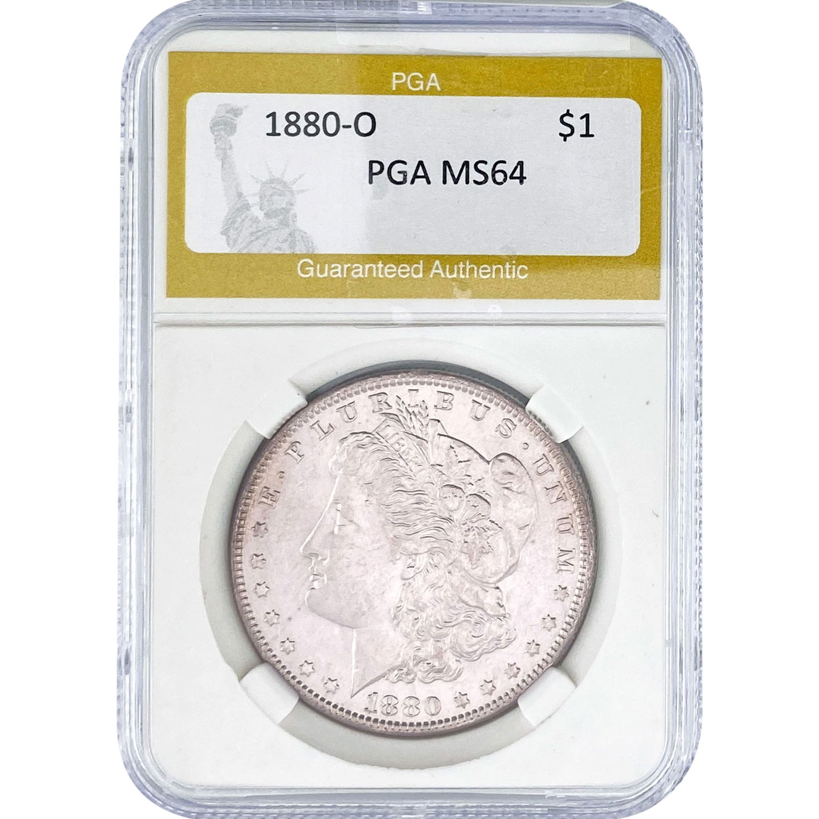 1880-O Morgan Silver Dollar PGA MS64: 1880-O Morgan Silver Dollar PGA MS64