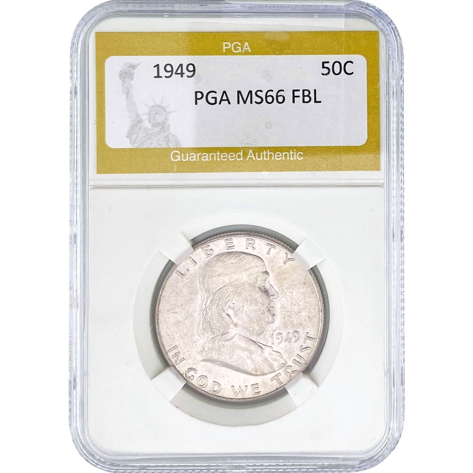 1949 Franklin Half Dollar PGA MS66 FBL: 1949 Franklin Half Dollar PGA MS66 FBL