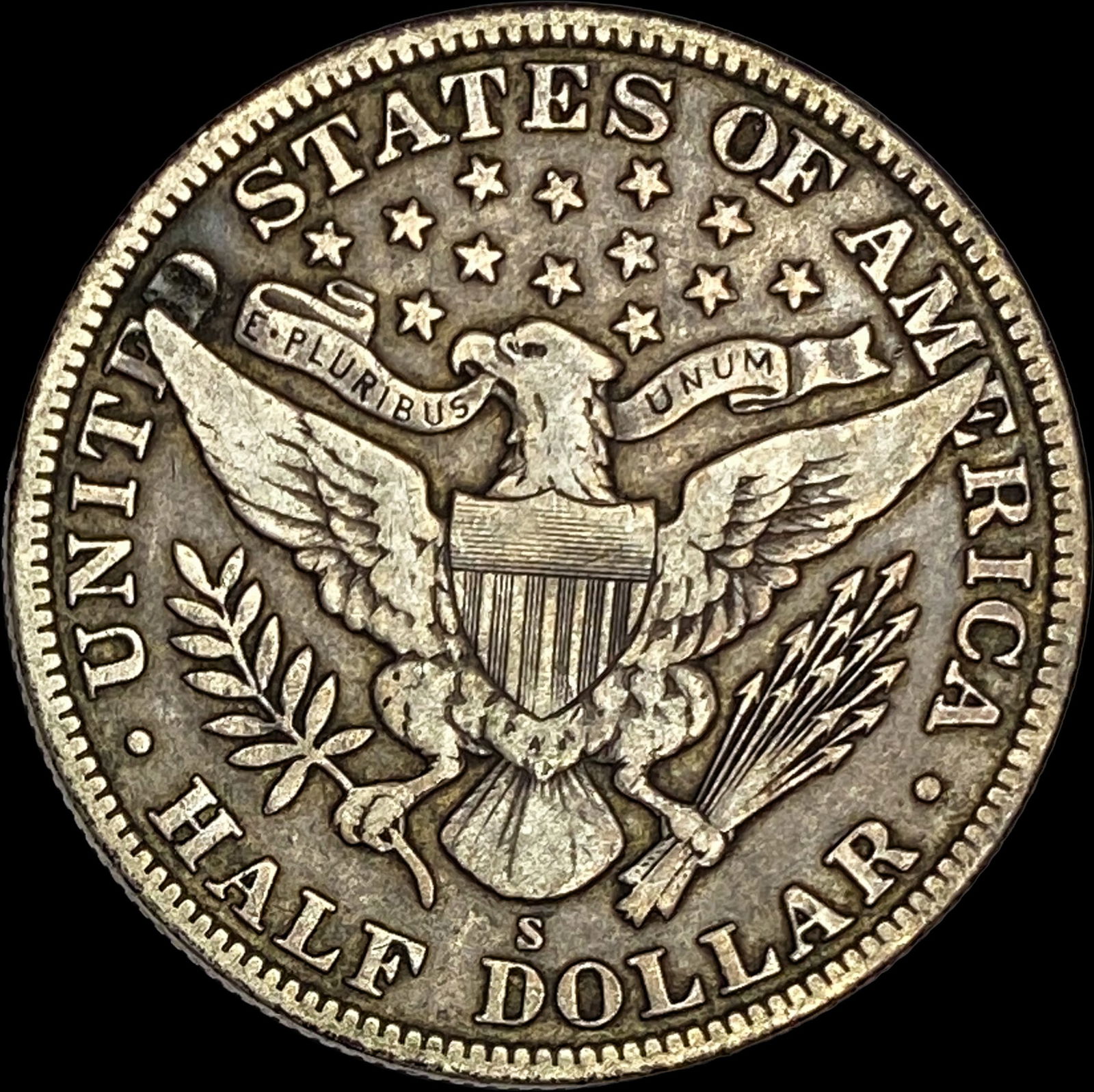 1911-S Silver Barber Half Dollar LIGHTLY CIRCULATED - 2