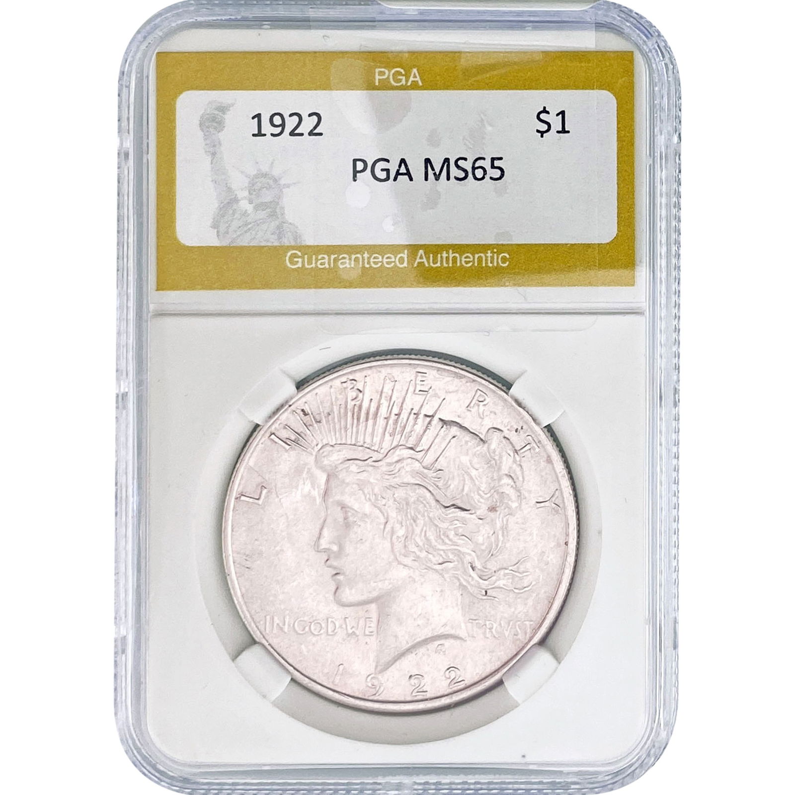 1922 Silver Peace Dollar PGA MS65: 1922 Silver Peace Dollar PGA MS65