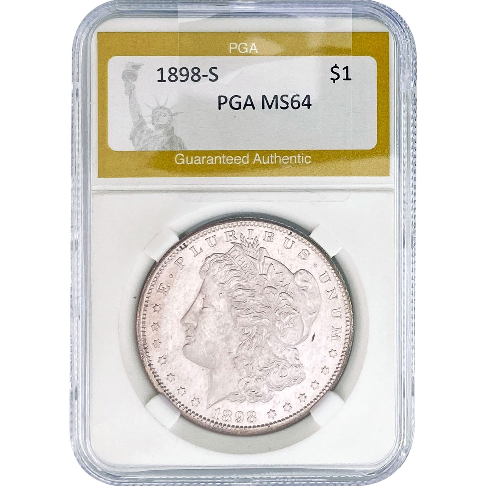 1898-S Morgan Silver Dollar PGA MS64: 1898-S Morgan Silver Dollar PGA MS64