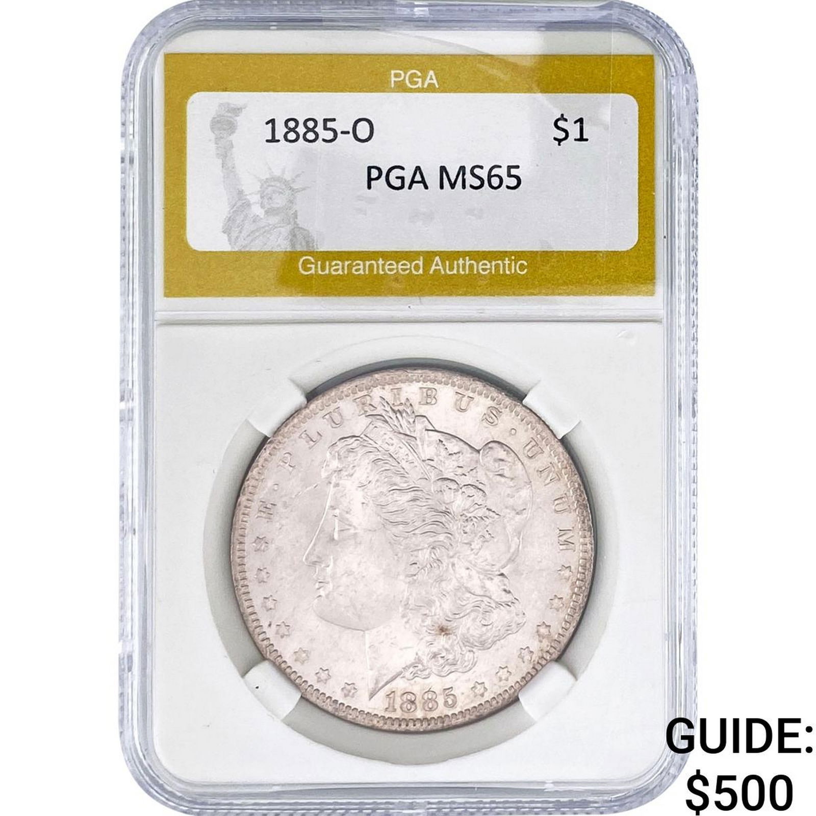 1885-O Morgan Silver Dollar PGA MS65: 1885-O Morgan Silver Dollar PGA MS65