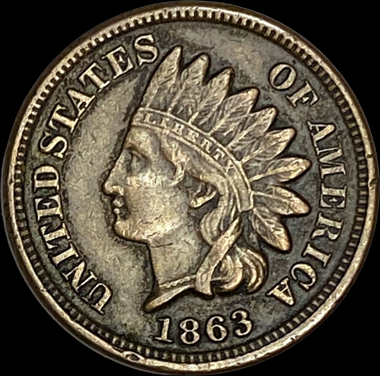 1863 Indian Head Cent CLOSELY UNCIRCULATED (1 of 2)