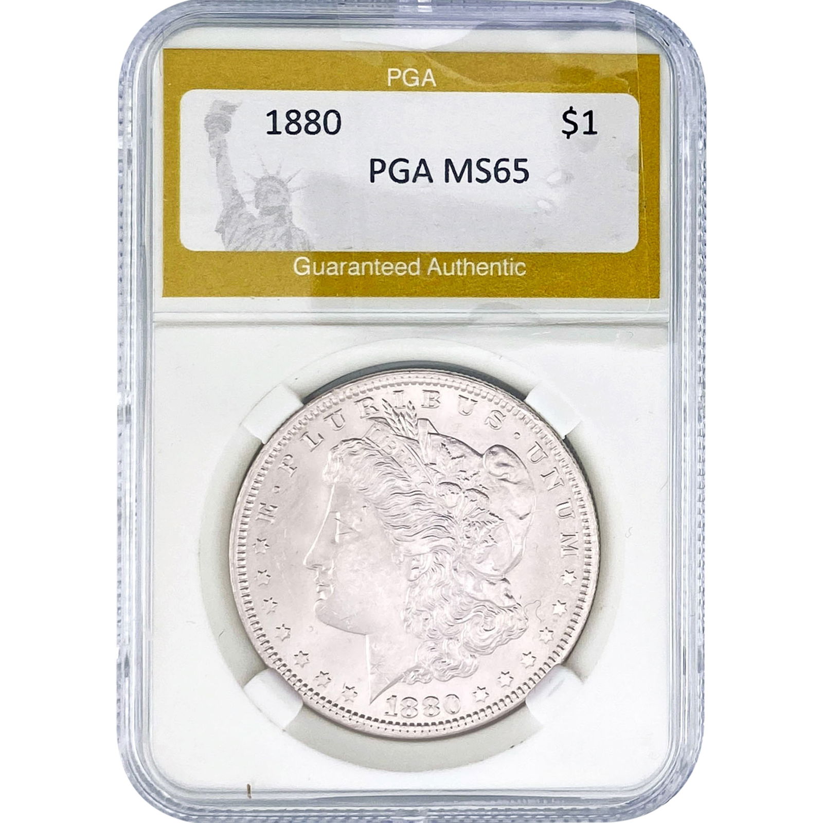 1880 Morgan Silver Dollar PGA MS65: 1880 Morgan Silver Dollar PGA MS65