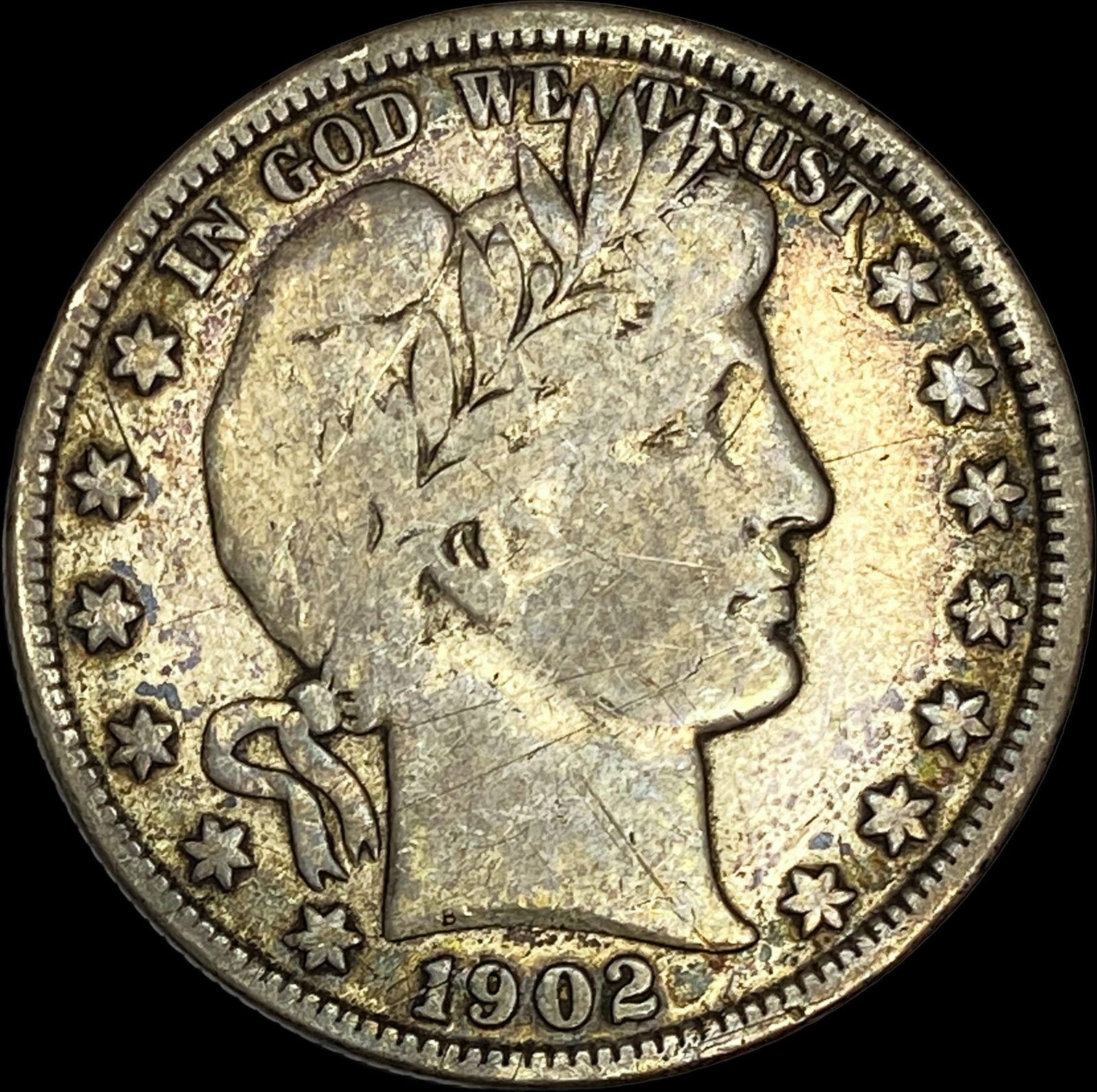 1902-O Silver Half Dollar (Barber) LIGHTLY CIRCULATED: 1902-O Silver Half Dollar (Barber) LIGHTLY CIRCULATED