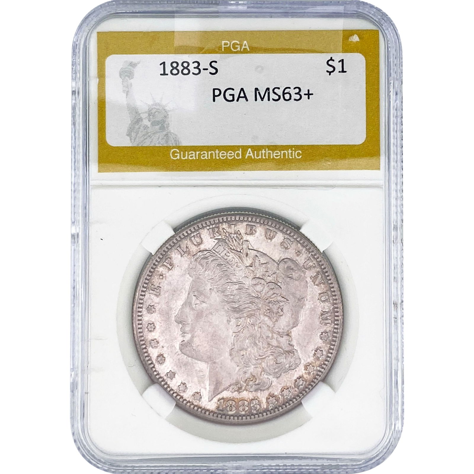 1883-S Morgan Silver Dollar PGA MS63+: 1883-S Morgan Silver Dollar PGA MS63+