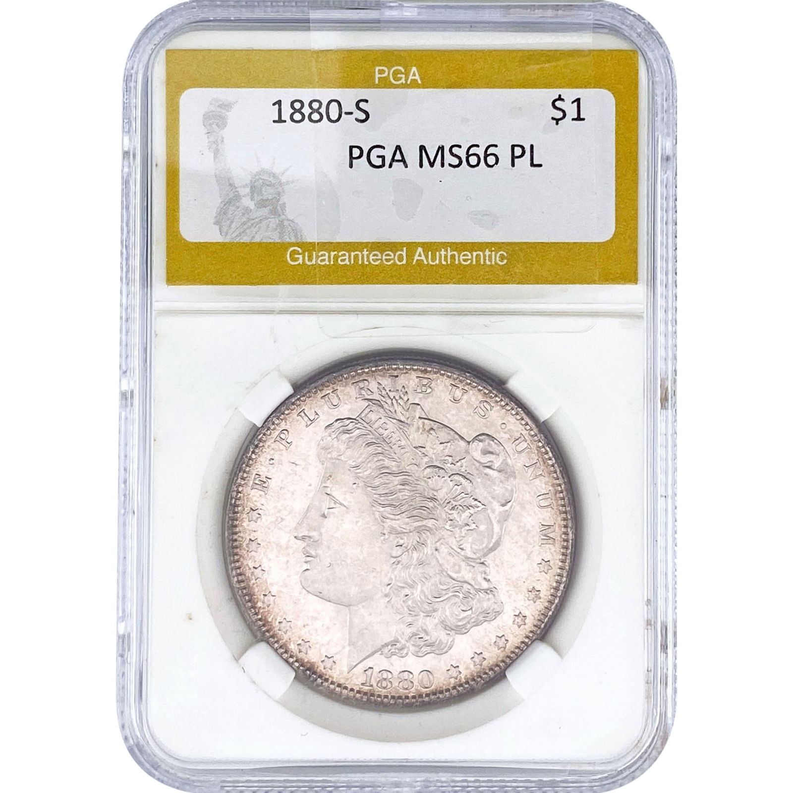 1880-S Morgan Silver Dollar PGA MS66 PL: 1880-S Morgan Silver Dollar PGA MS66 PL
