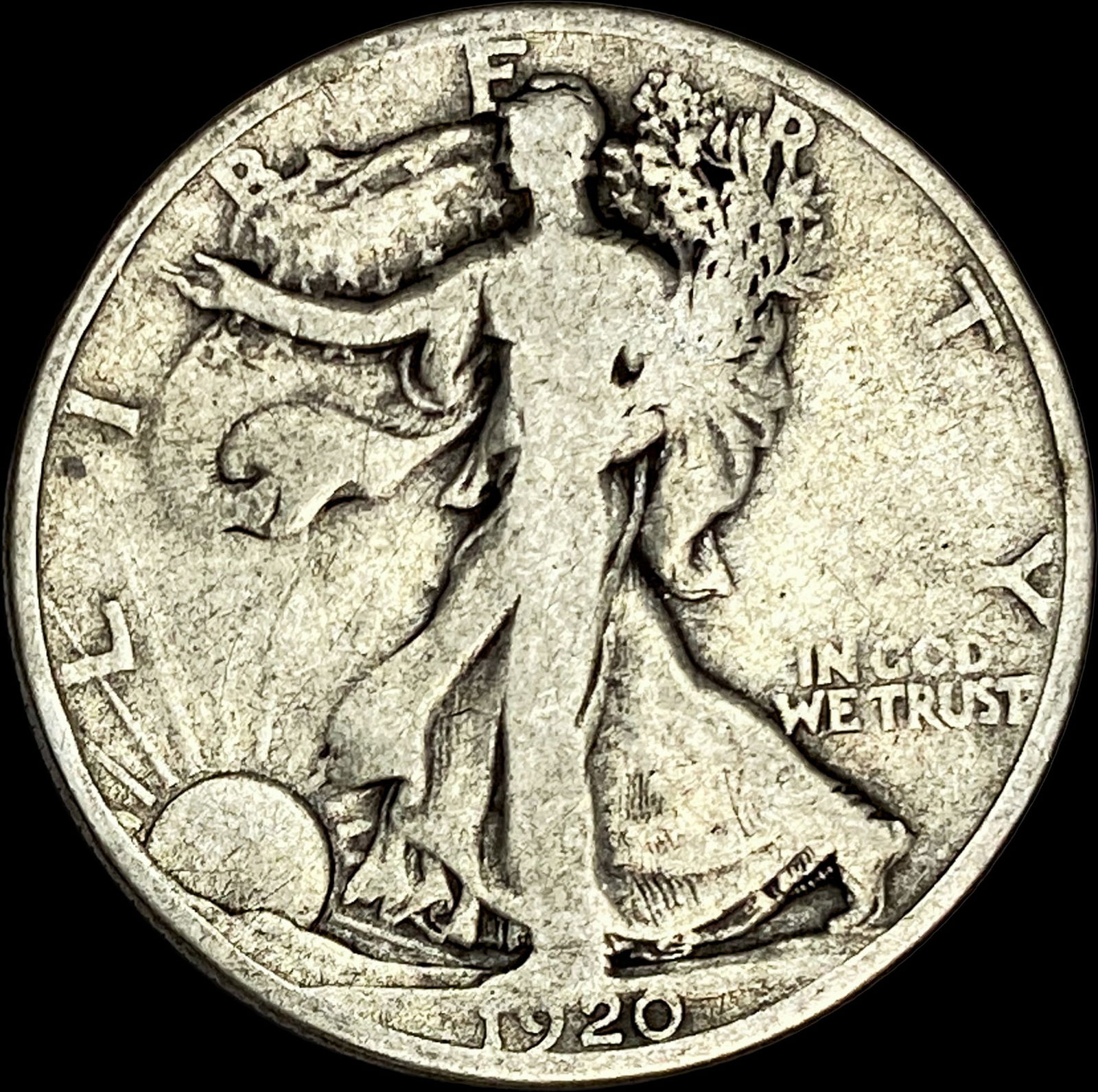1920-D Silver Walking Liberty Half Dollar NICELY CIRCULATED: 1920-D Silver Walking Liberty Half Dollar NICELY CIRCULATED