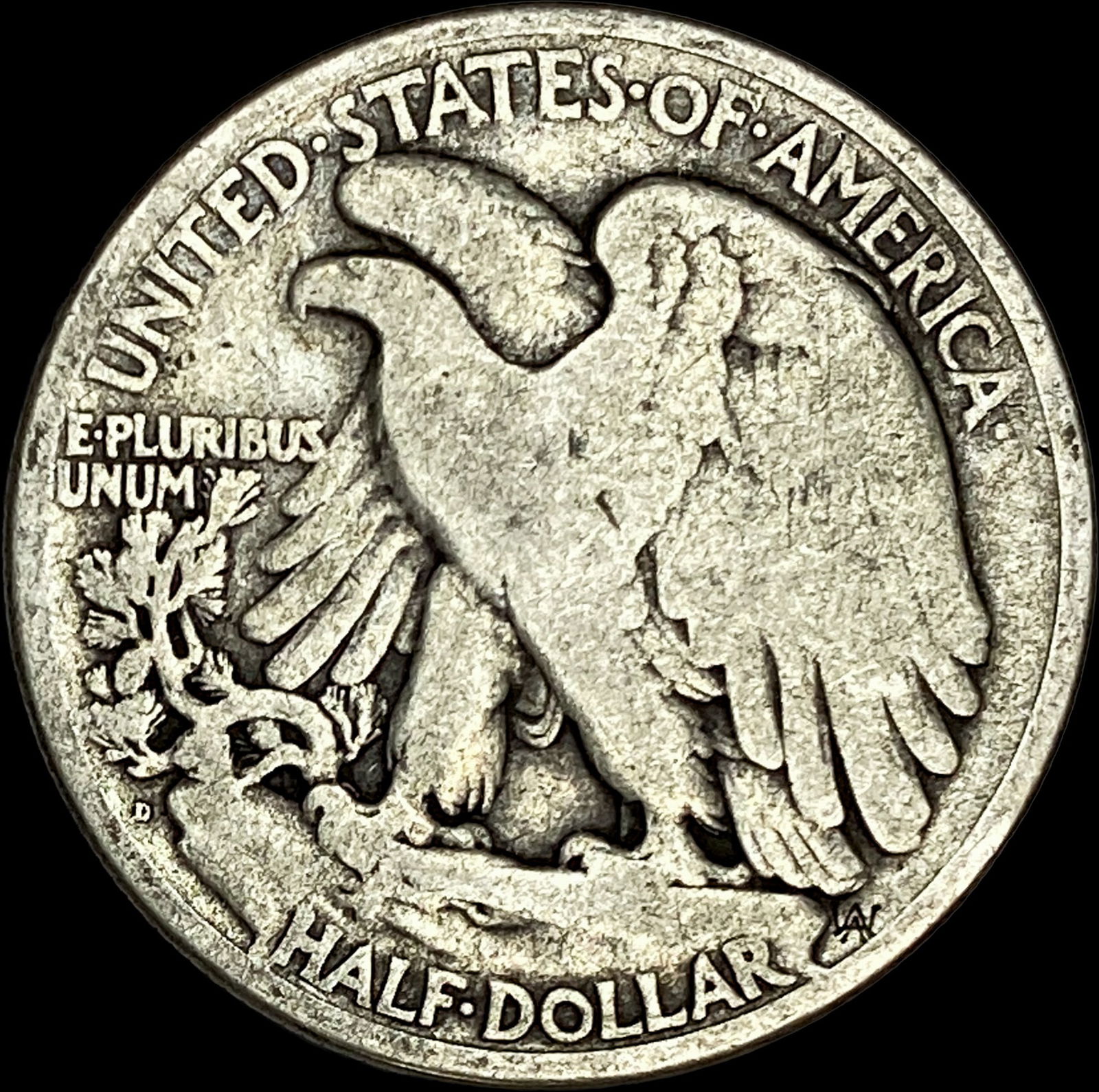 1920-D Silver Walking Liberty Half Dollar NICELY CIRCULATED - 2