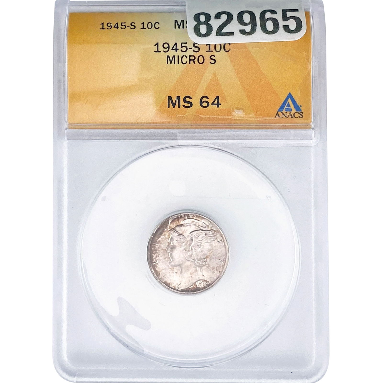 1945-S Mercury Silver Dime ANACS MS64 Micro S (1 of 2)