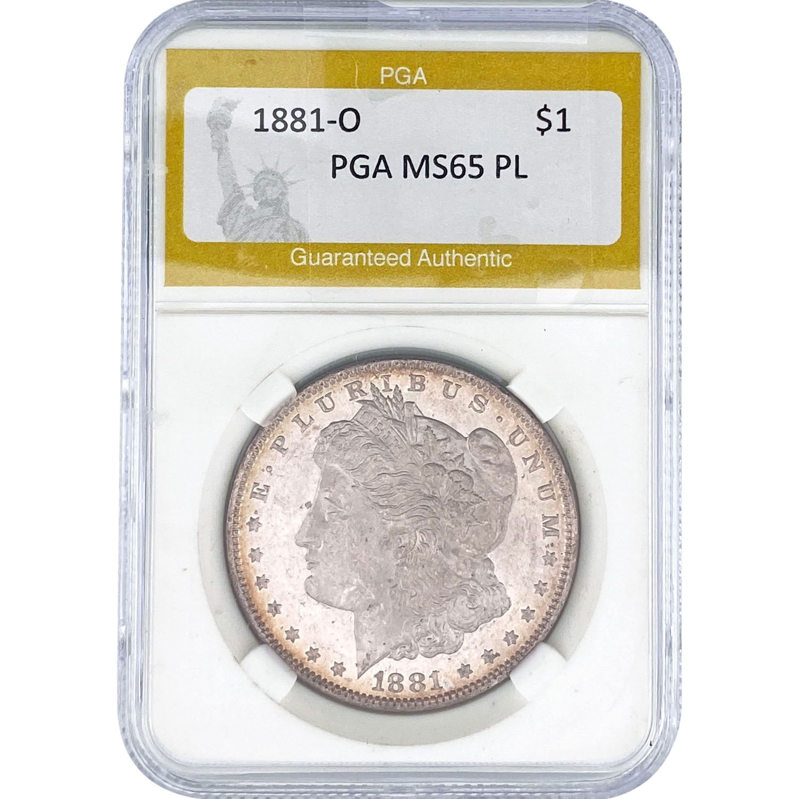 1881-O Morgan Silver Dollar PGA MS65 PL: 1881-O Morgan Silver Dollar PGA MS65 PL