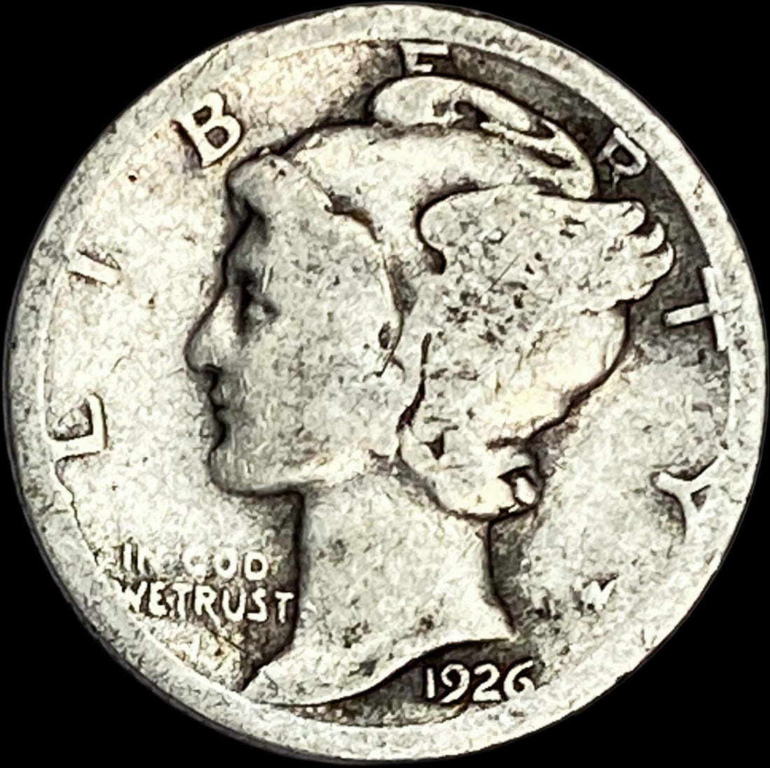 1926-S Silver Mercury Dime NICELY CIRCULATED (1 of 2)