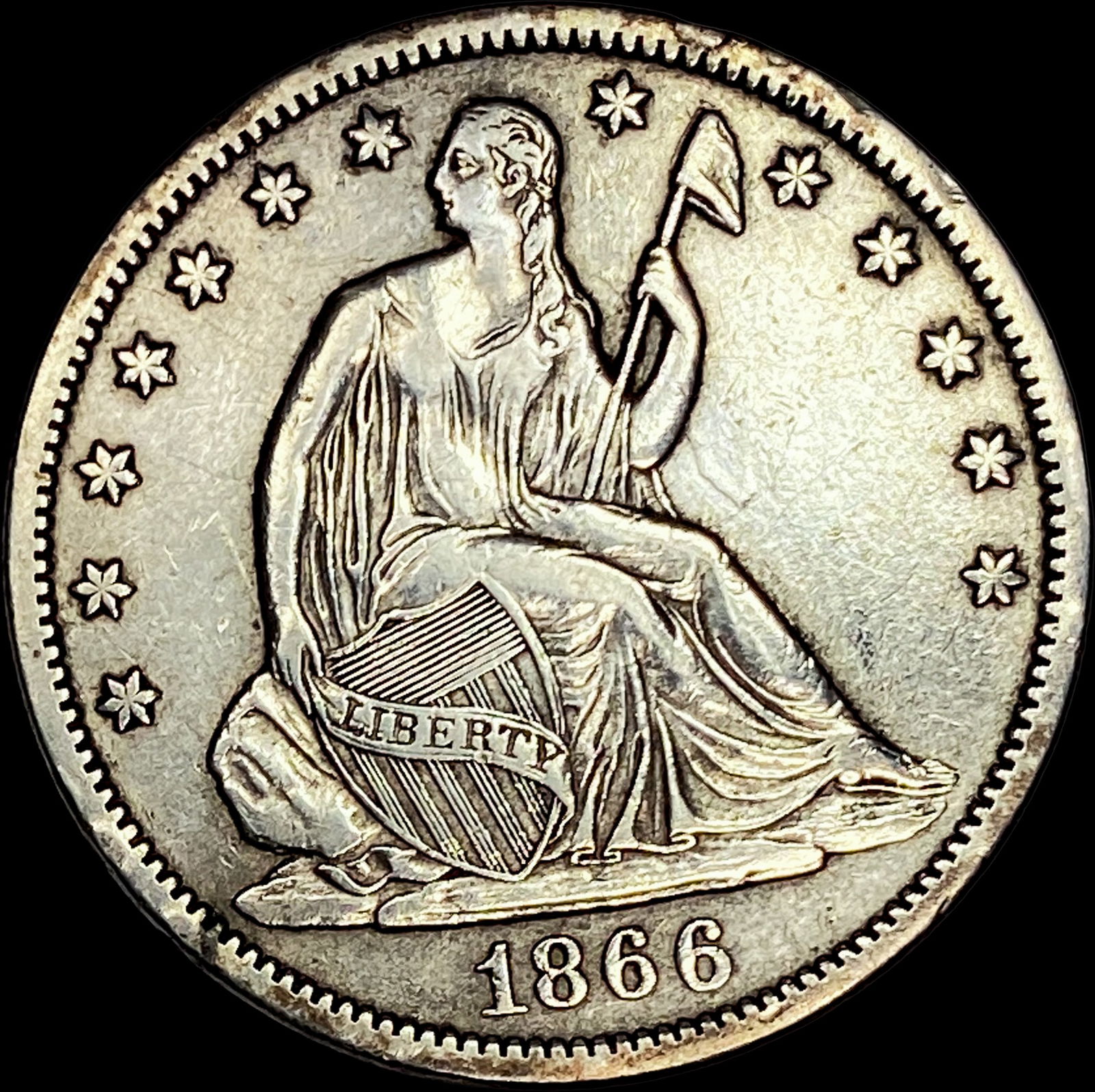 1866-S Silver Half Dollar NICELY CIRCULATED (1 of 2)