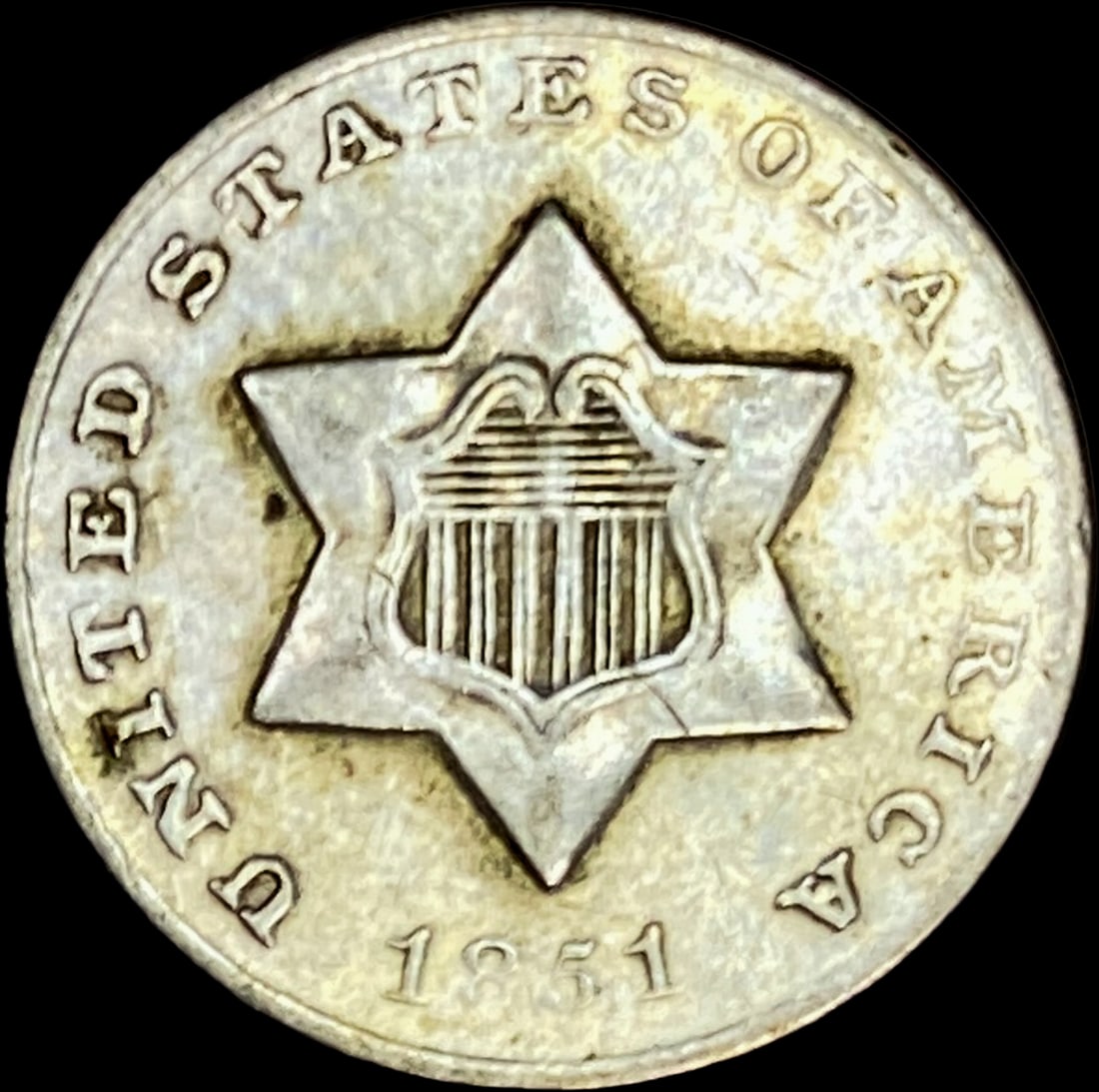 1851 Silver Three-Cent Piece UNCIRCULATED (1 of 2)