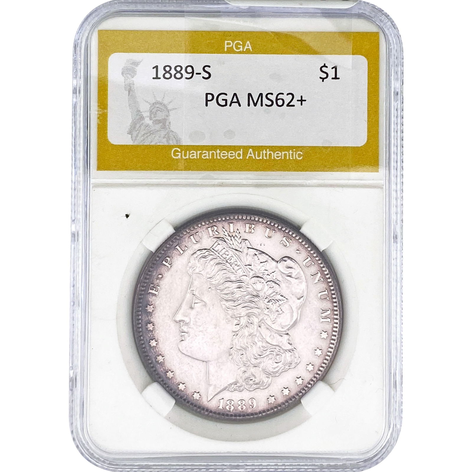 1889-S Morgan Silver Dollar PGA MS62+: 1889-S Morgan Silver Dollar PGA MS62+