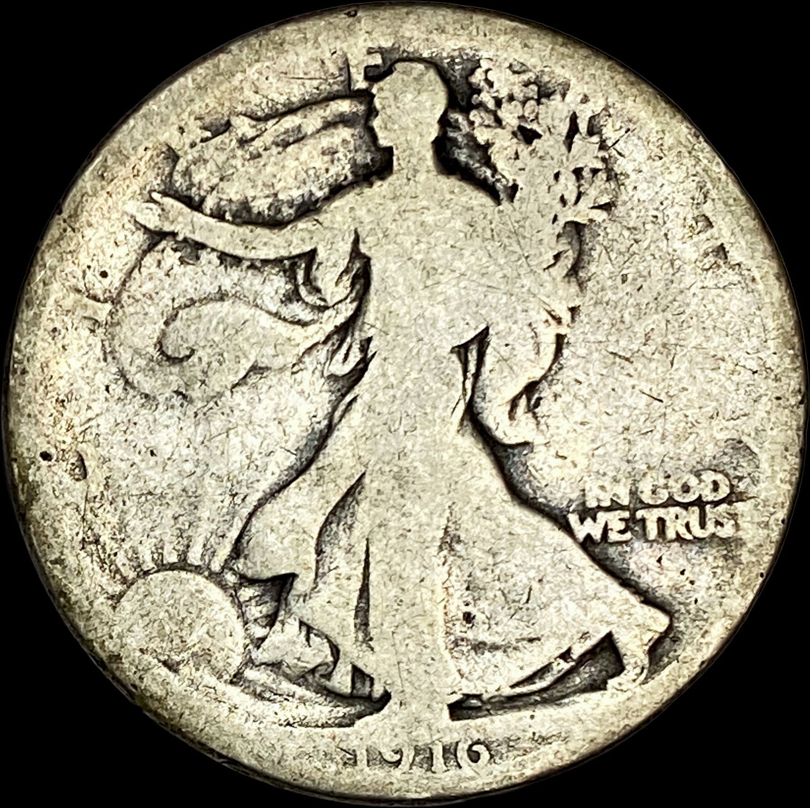 1916 Walking Liberty Half Dollar NICELY CIRCULATED: 1916 Walking Liberty Half Dollar NICELY CIRCULATED