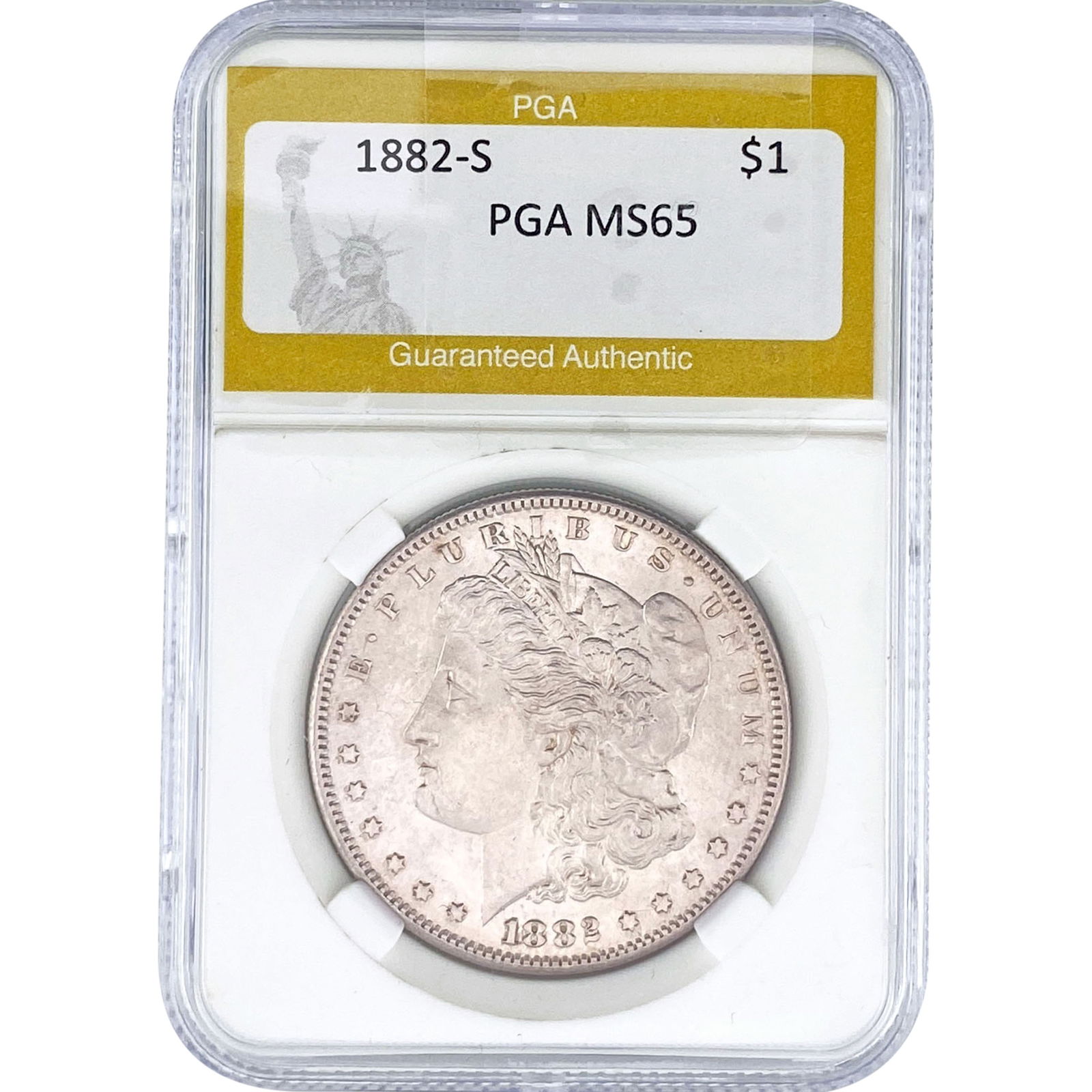1882-S Morgan Silver Dollar PGA MS65: 1882-S Morgan Silver Dollar PGA MS65