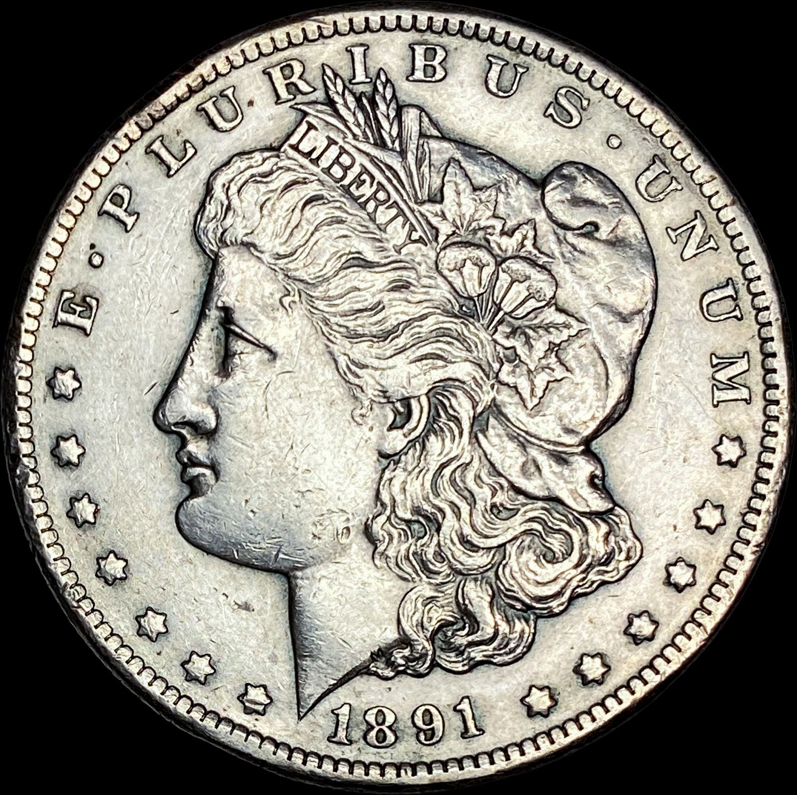 1891-CC Silver Morgan Dollar NEARLY UNCIRCULATED: 1891-CC Silver Morgan Dollar NEARLY UNCIRCULATED