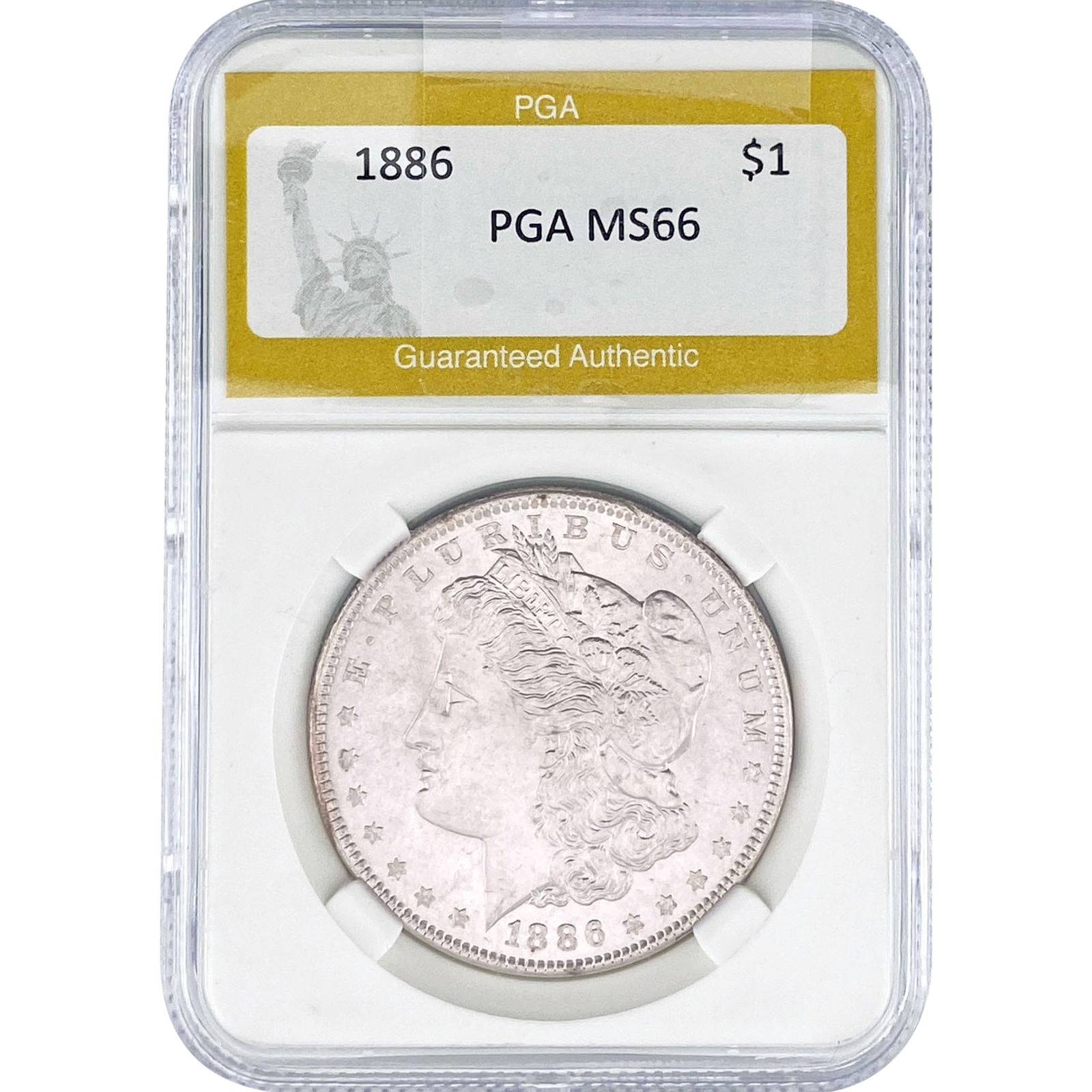 1886 Morgan Silver Dollar PGA MS66: 1886 Morgan Silver Dollar PGA MS66