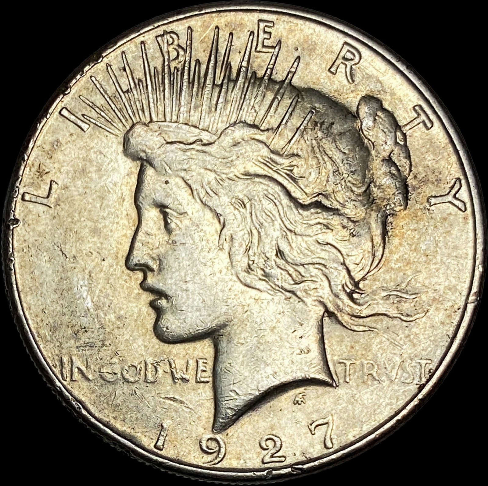 1927-S Silver Peace Dollar NICELY CIRCULATED (1 of 2)