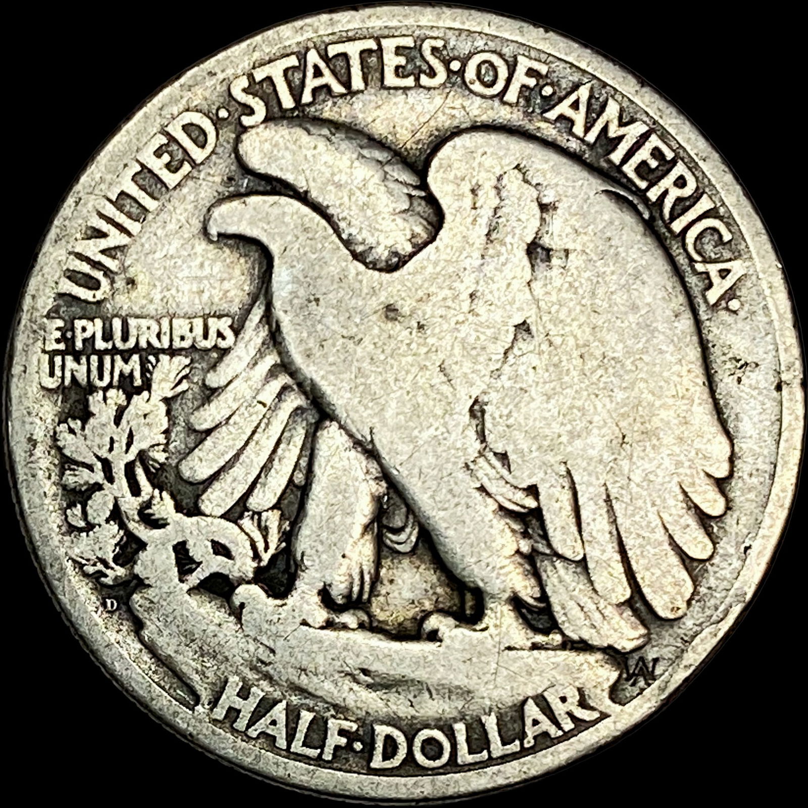 1920-D Silver Half Dollar Walking Liberty NICELY CIRCULATED - 2