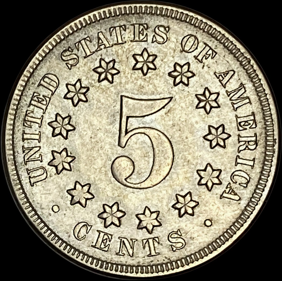 1868 Shield Nickel CHOICE AU - 2