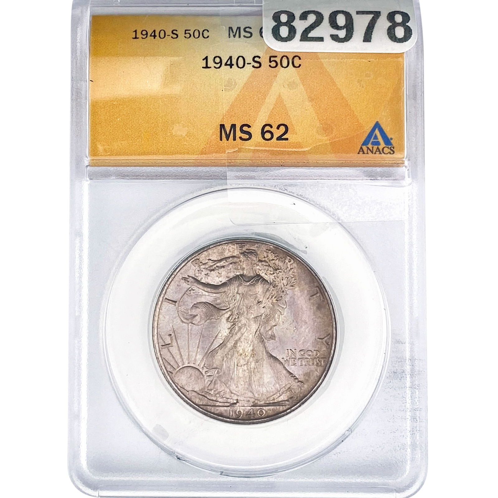 1940-S Walking Liberty Half Dollar ANACS MS62 (1 of 2)