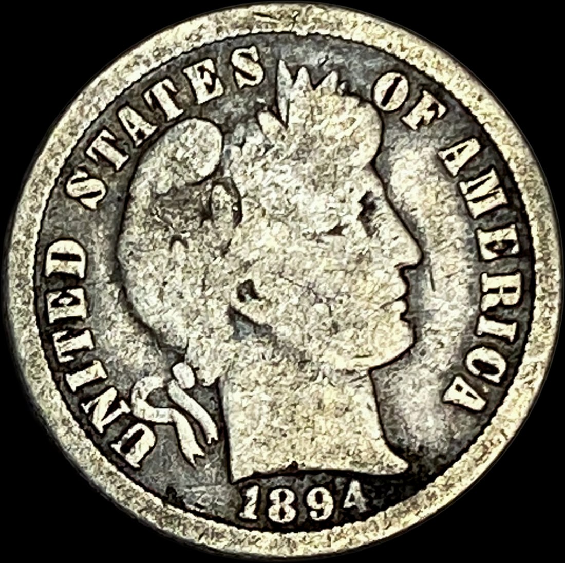 1894-O Silver Barber Dime NICELY CIRCULATED (1 of 2)