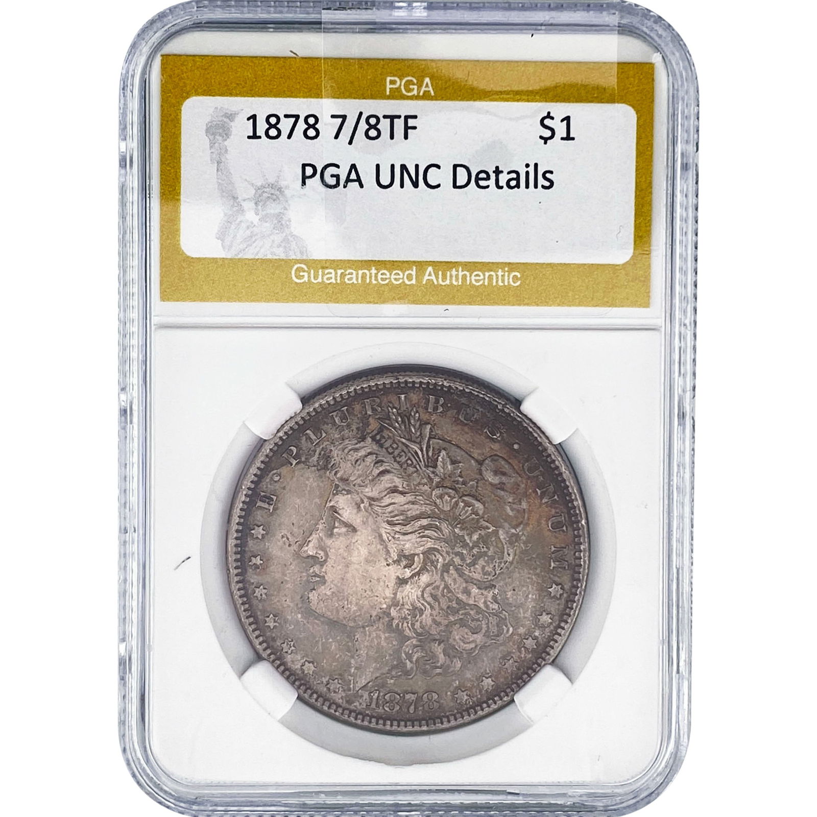 1878 7/8TF Morgan Silver Dollar PGA UNCDetails: 1878 7/8TF Morgan Silver Dollar PGA UNCDetails