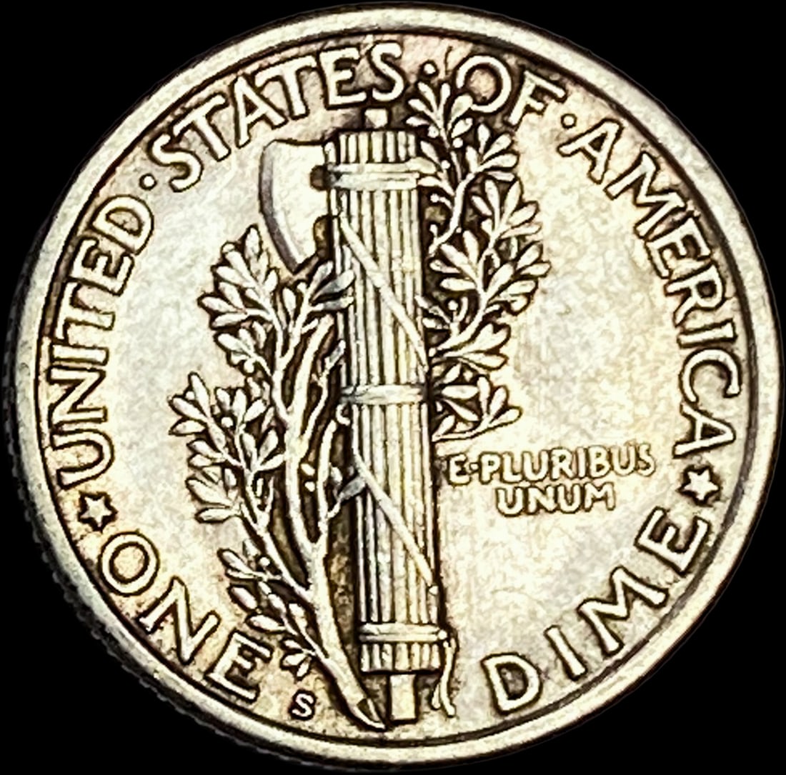 1923-S Silver Mercury Dime CLOSELY UNCIRCULATED - 2