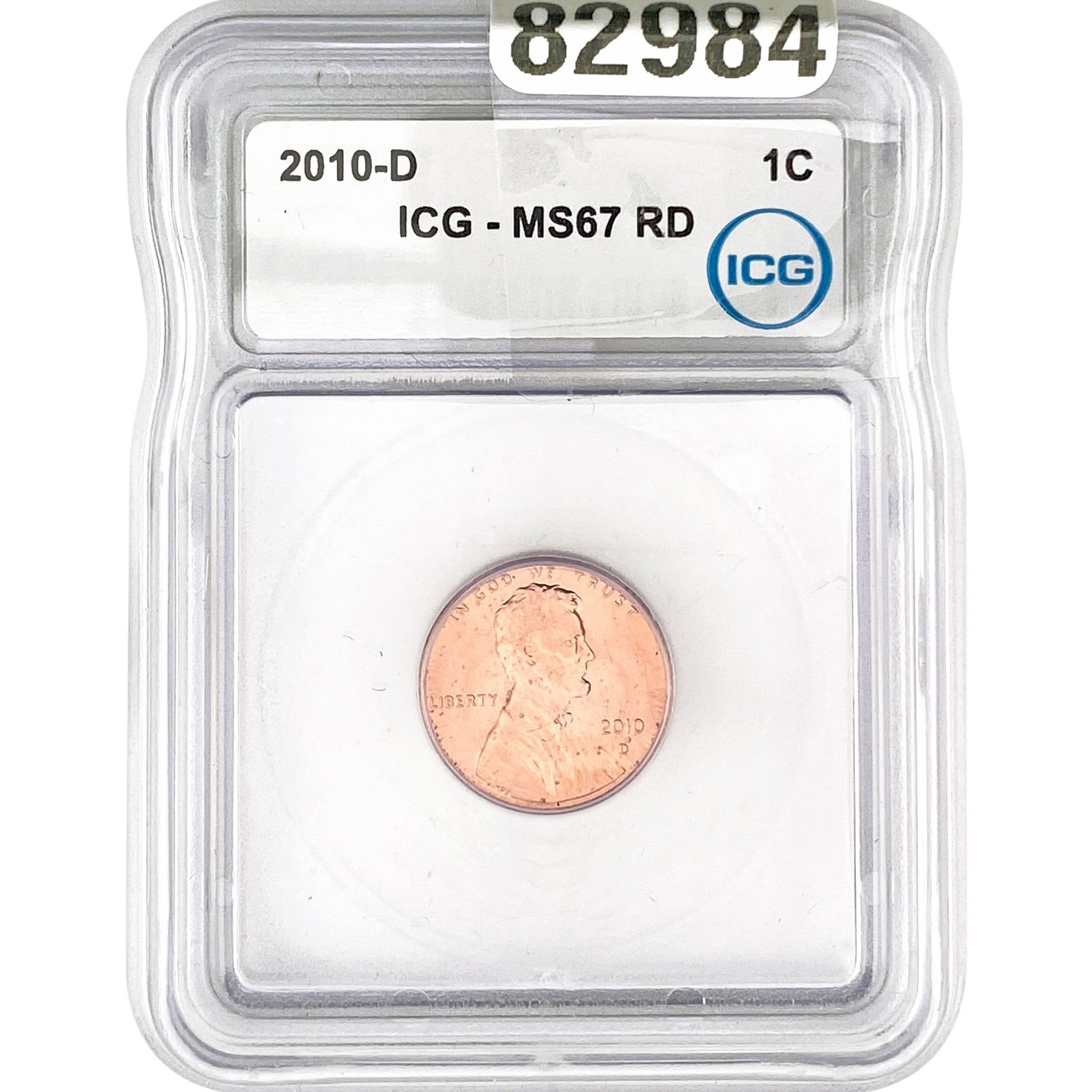 2010-D Lincoln Shield Penny ICG MS67 RD: 2010-D Lincoln Shield Penny ICG MS67 RD