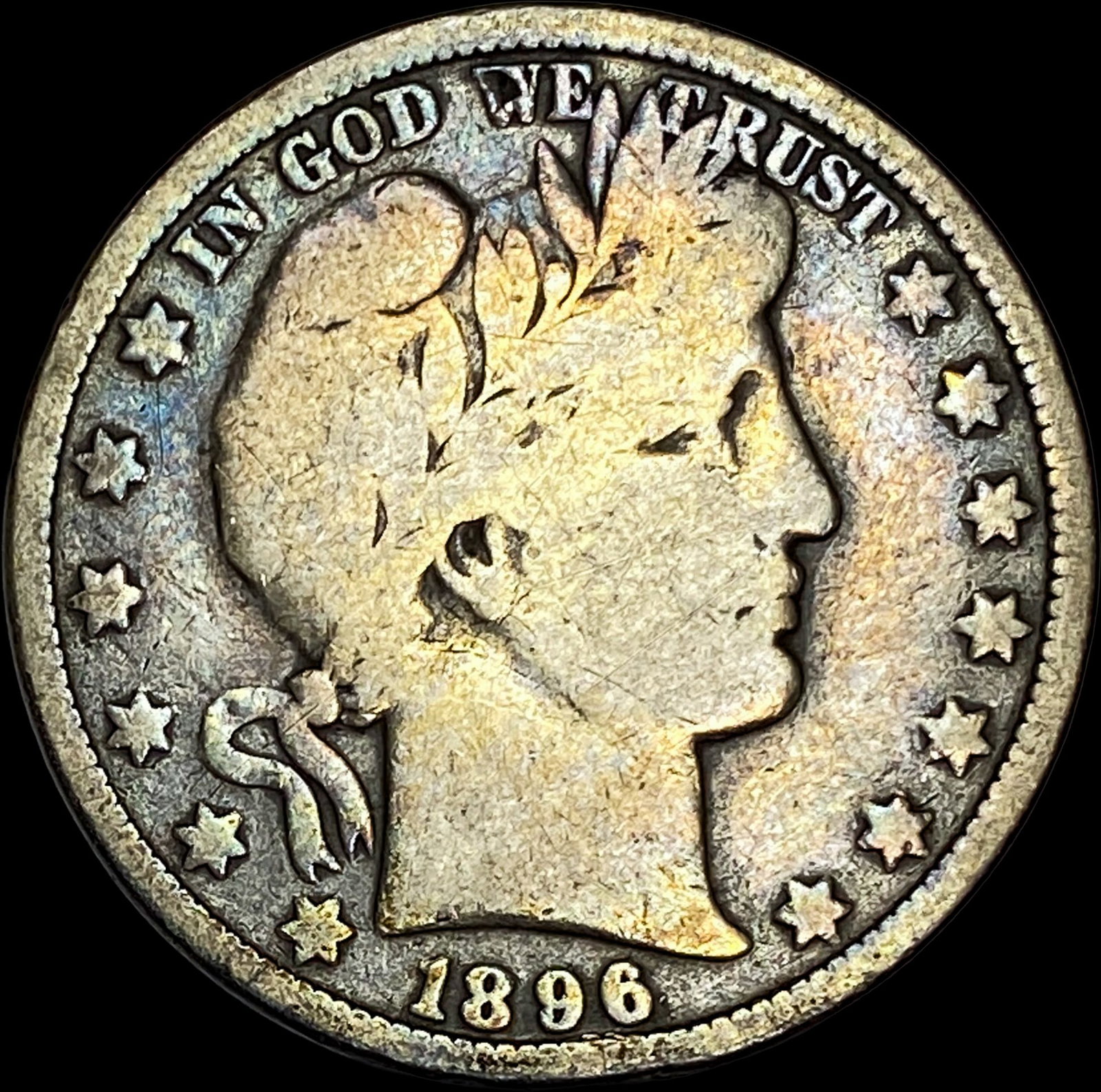 1896-O Silver Barber Half Dollar NICELY CIRCULATED (1 of 2)