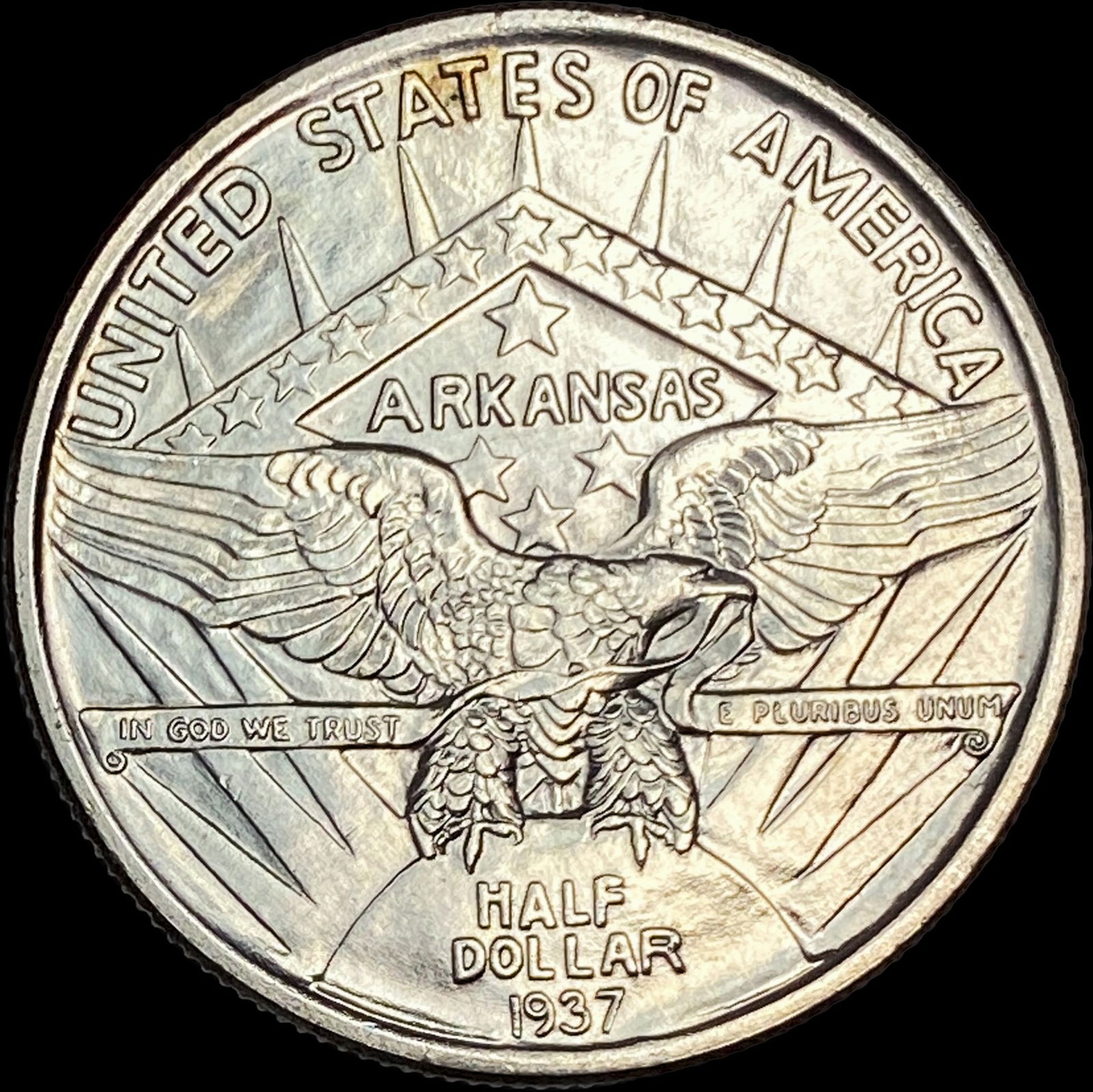 1937 Arkansas Centennial Silver Half Dollar UNCIRCULATED - 2
