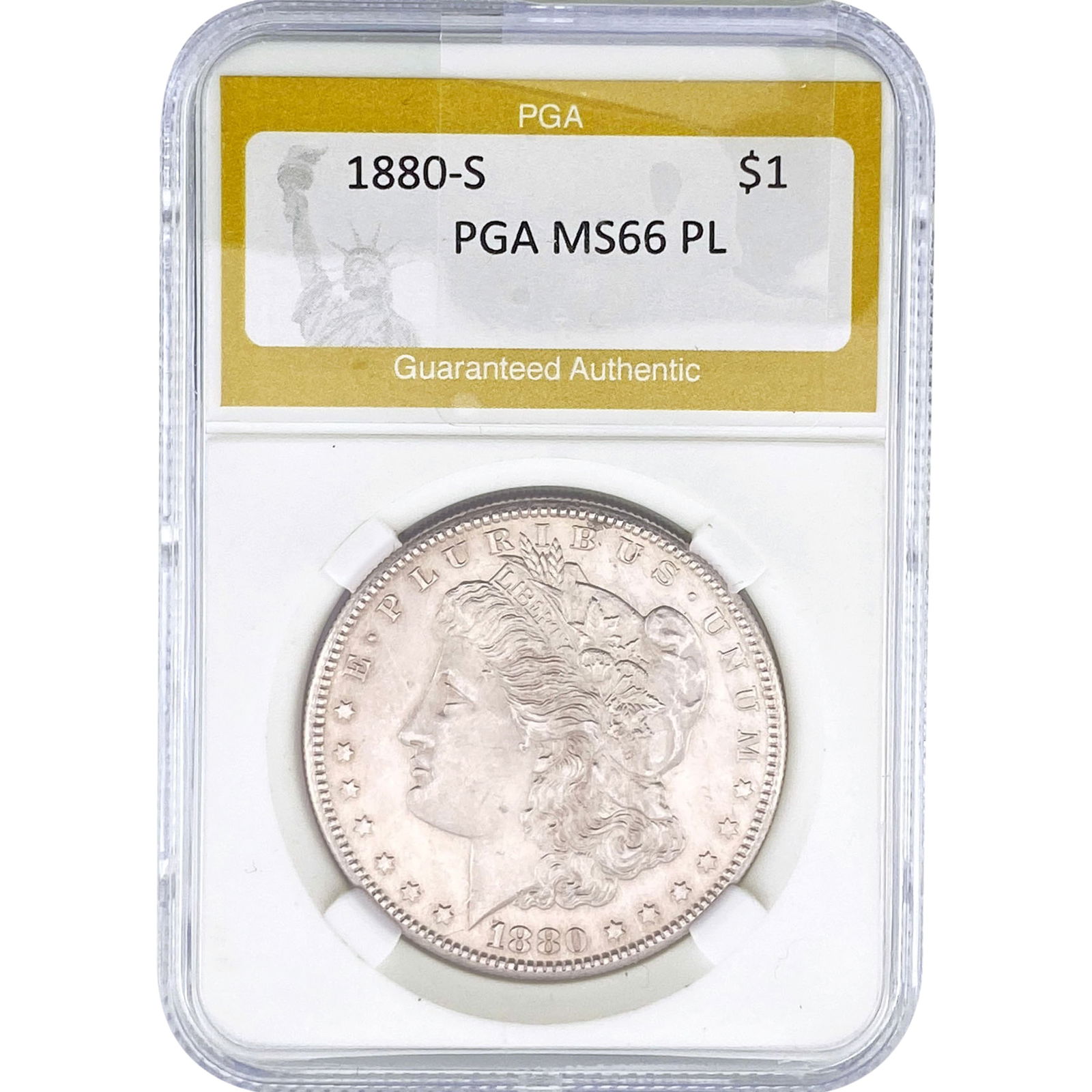 1880-S Morgan Silver Dollar PGA MS66 PL: 1880-S Morgan Silver Dollar PGA MS66 PL