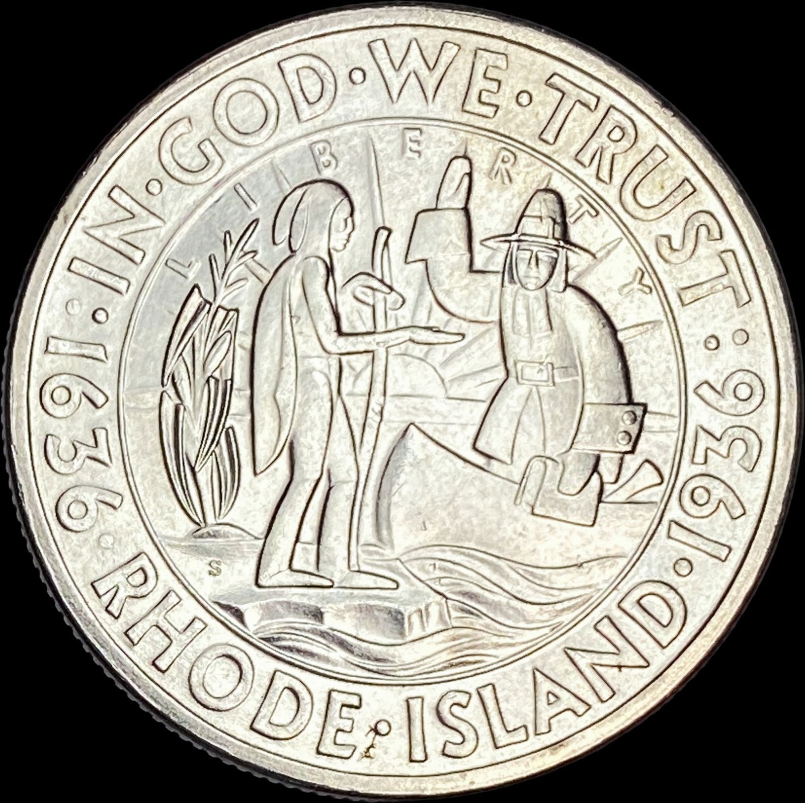 1936-S Rhode Island Silver Half Dollar UNCIRCULATED - 2