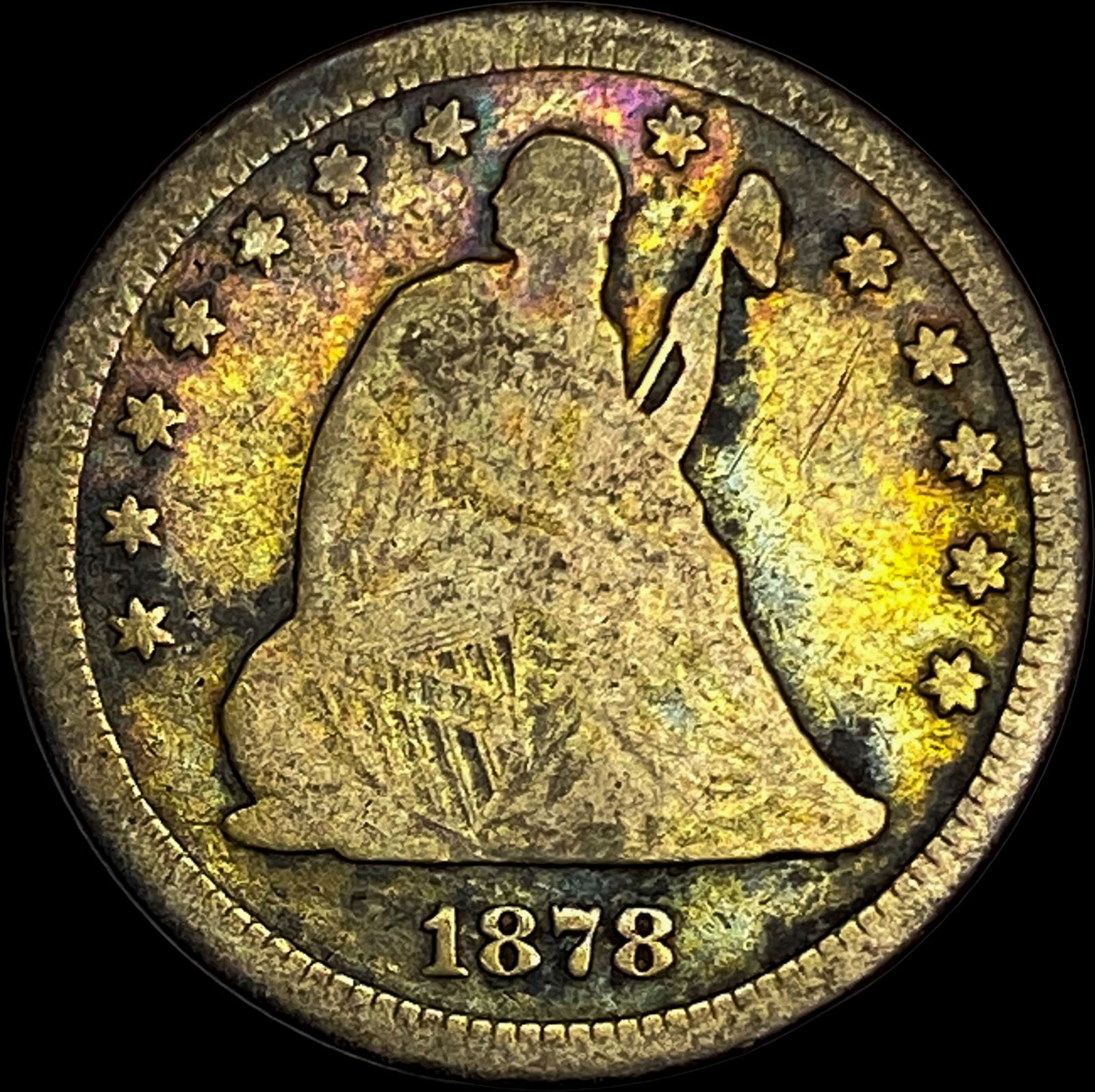 1878-CC Silver Seated Liberty Quarter NICELY CIRCULATED (1 of 2)