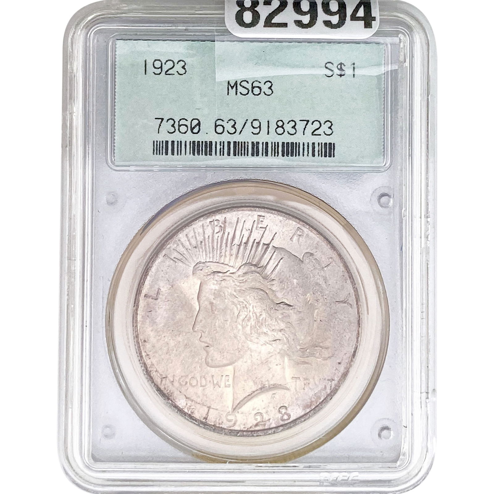1923 Silver Peace Dollar PCGS MS63 (1 of 2)
