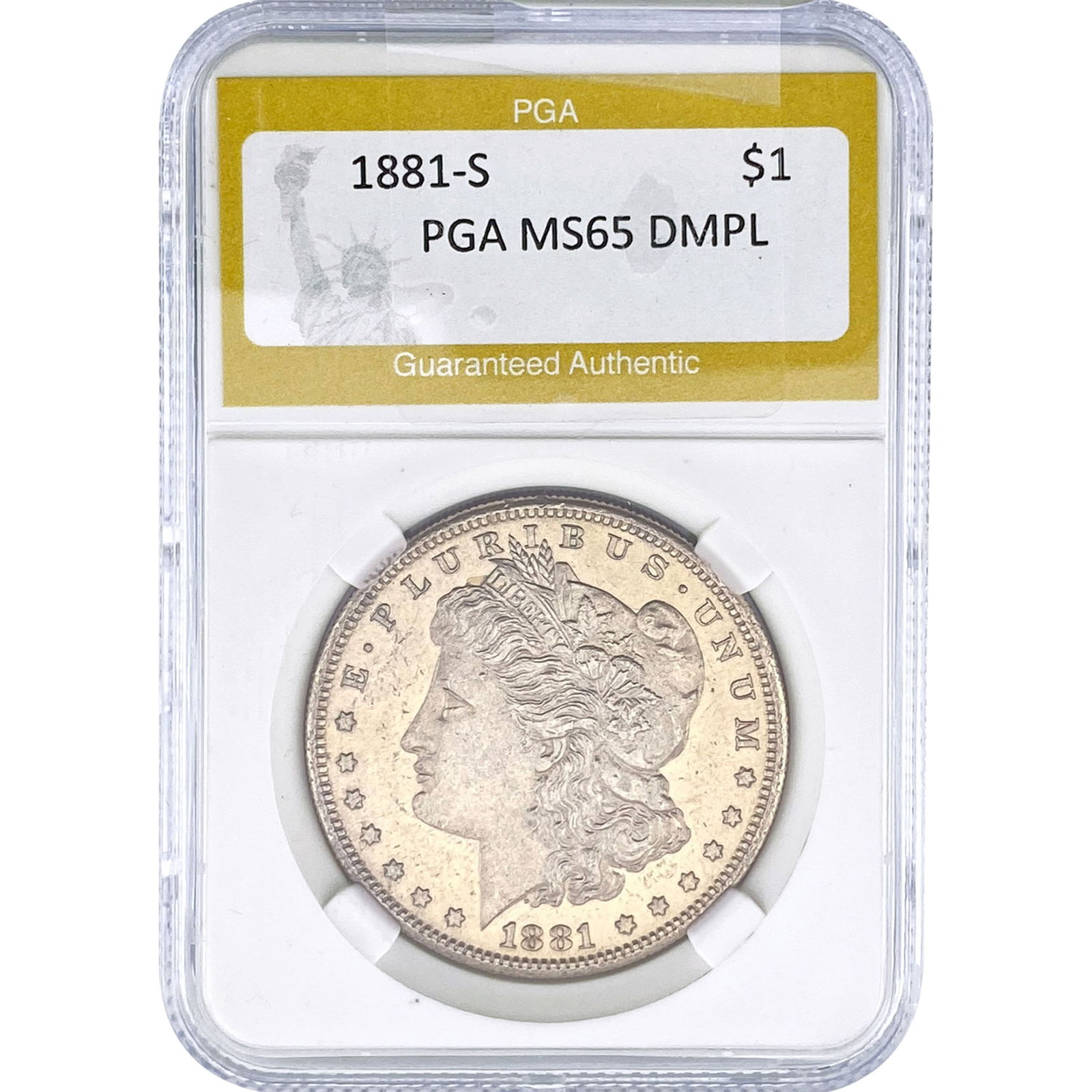 1881-S Morgan Silver Dollar PGA MS65 DMPL: 1881-S Morgan Silver Dollar PGA MS65 DMPL