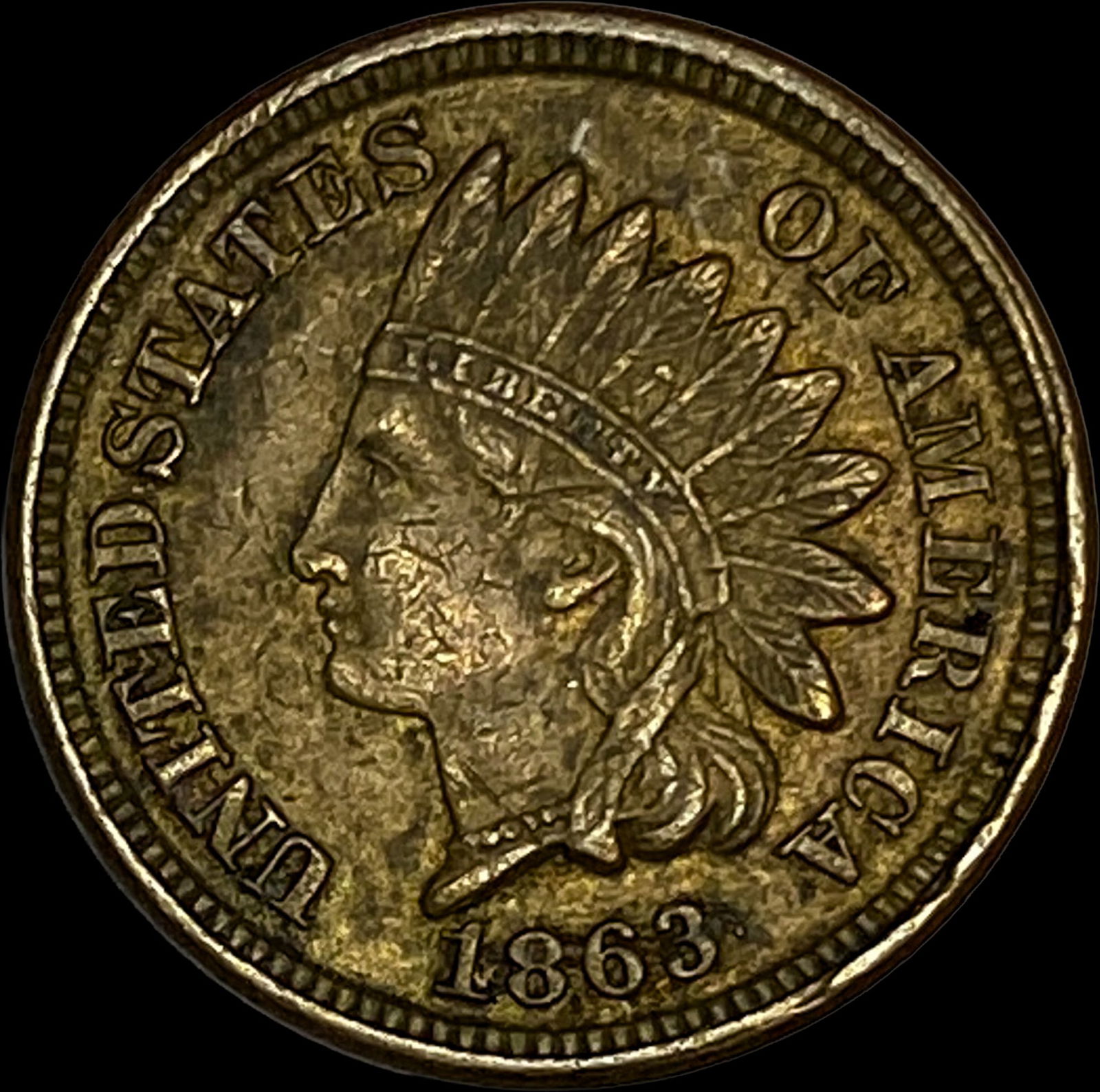 1863 Copper-Nickel Indian Head Cent CLOSELY UNCIRCULATED (1 of 2)