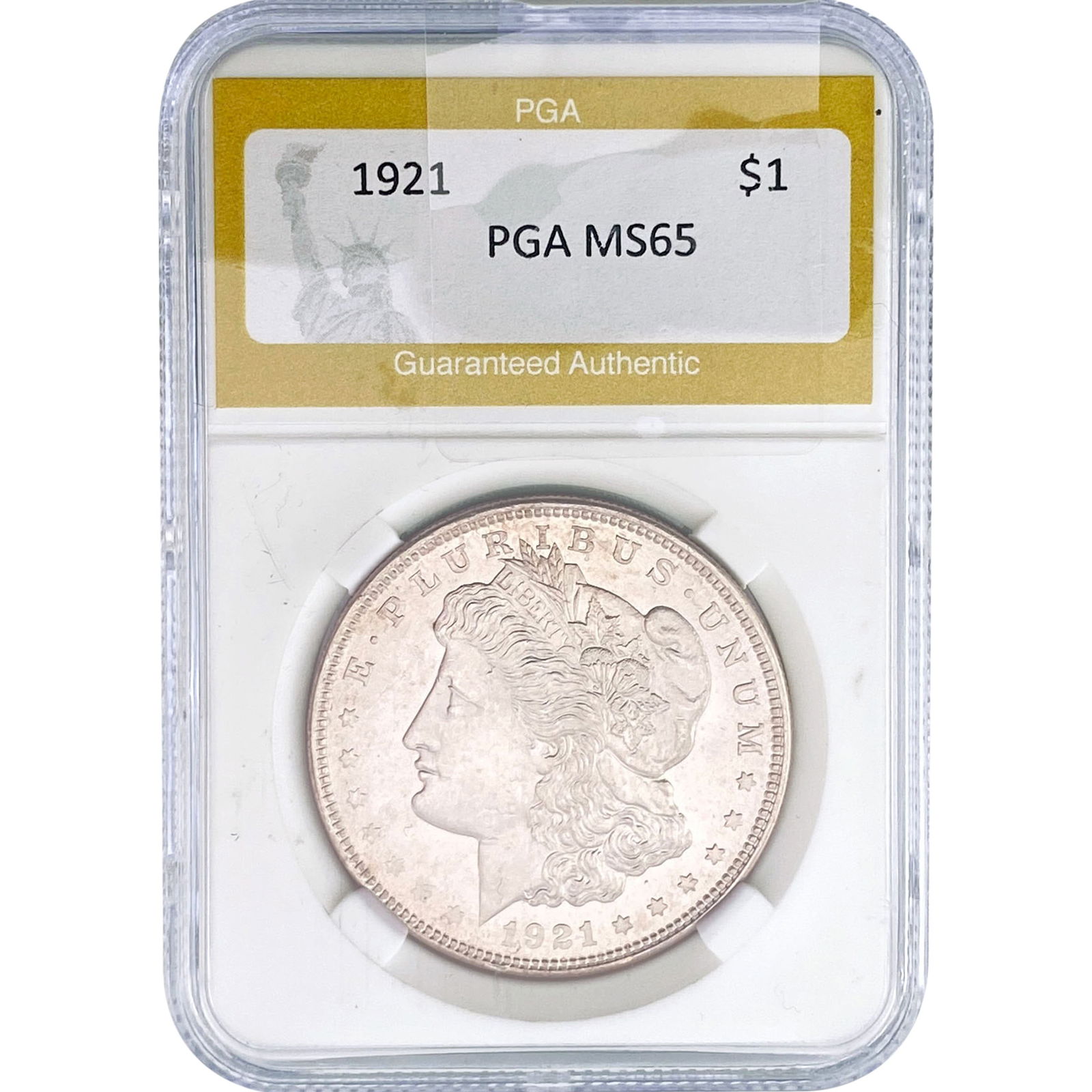 1921 Morgan Silver Dollar PGA MS65: 1921 Morgan Silver Dollar PGA MS65