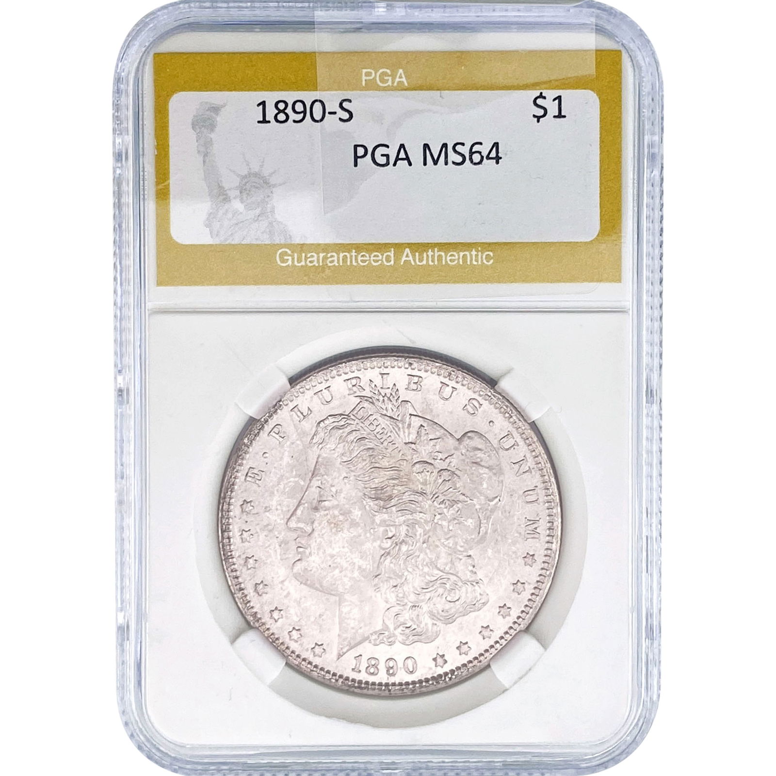 1890-S Morgan Silver Dollar PGA MS64: 1890-S Morgan Silver Dollar PGA MS64