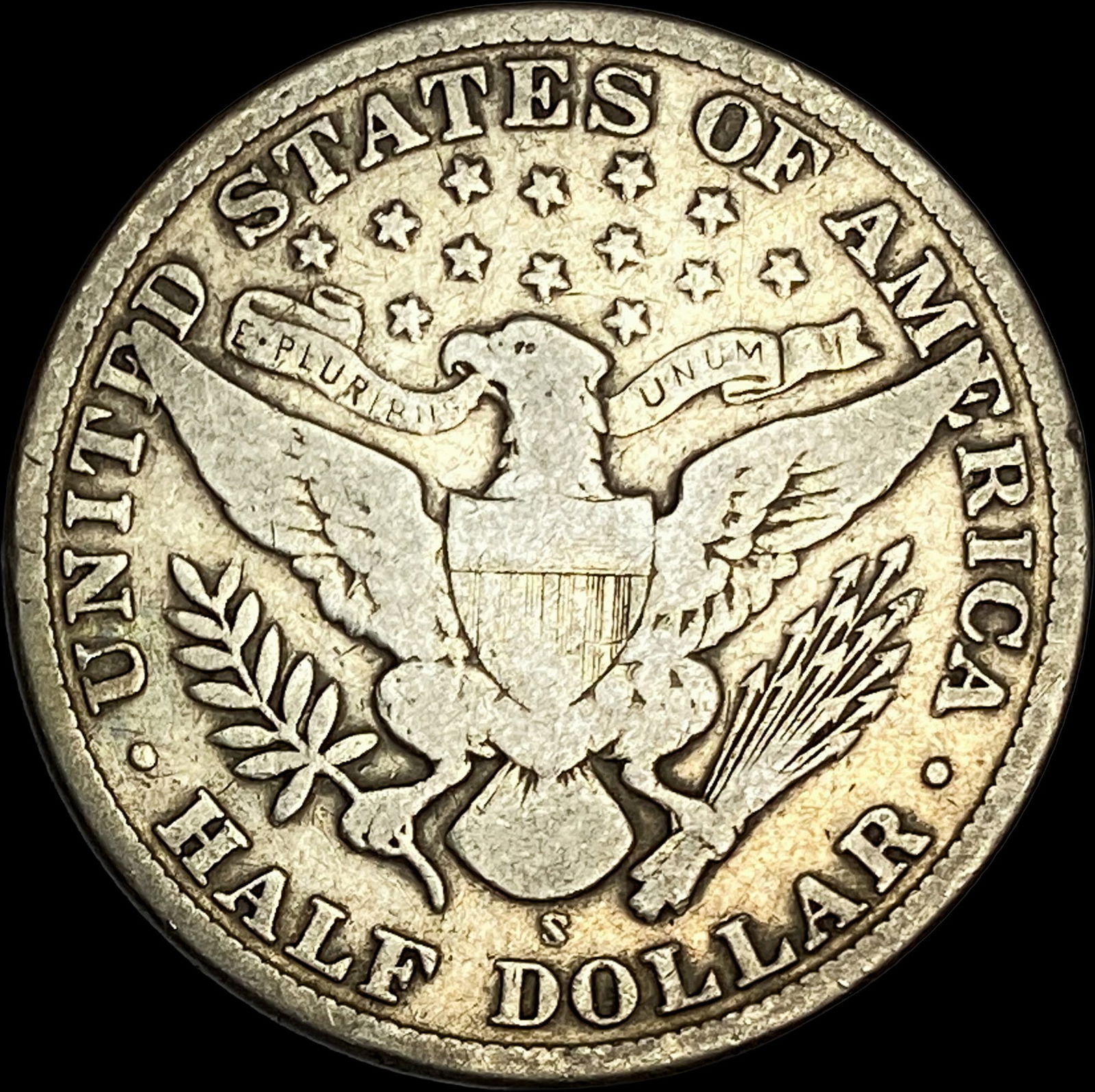 1909-S Silver Barber Half Dollar NICELY CIRCULATED - 2