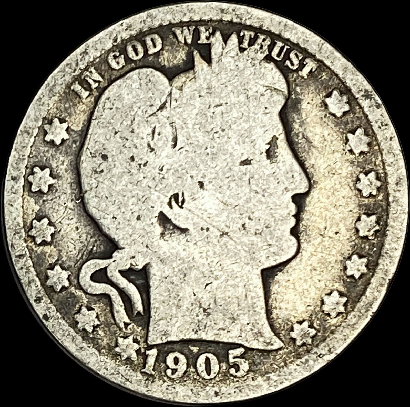 1905 Barber Silver Quarter NICELY CIRCULATED (1 of 2)