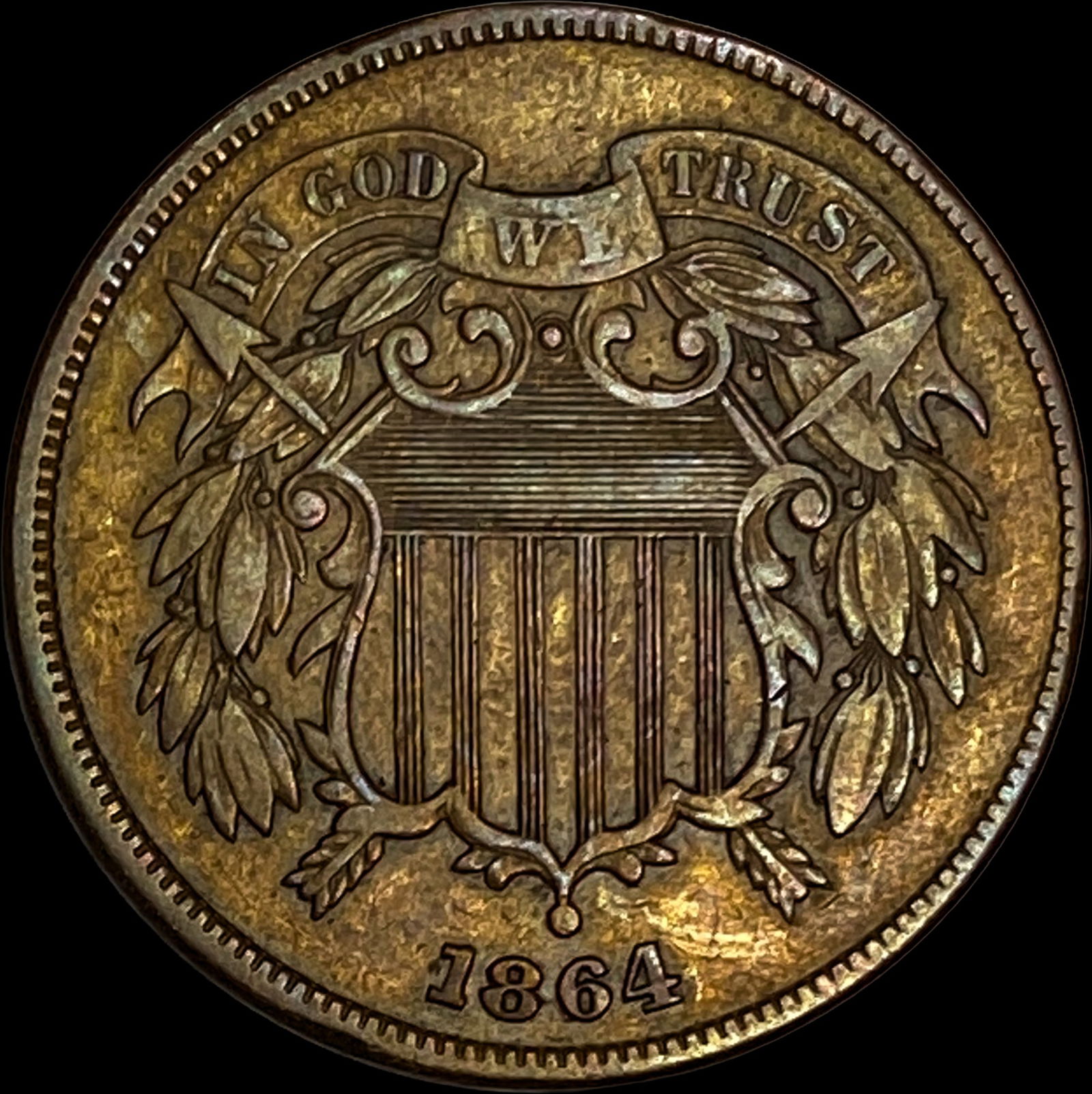 1864 Two-Cent Piece NEARLY UNCIRCULATED (1 of 2)