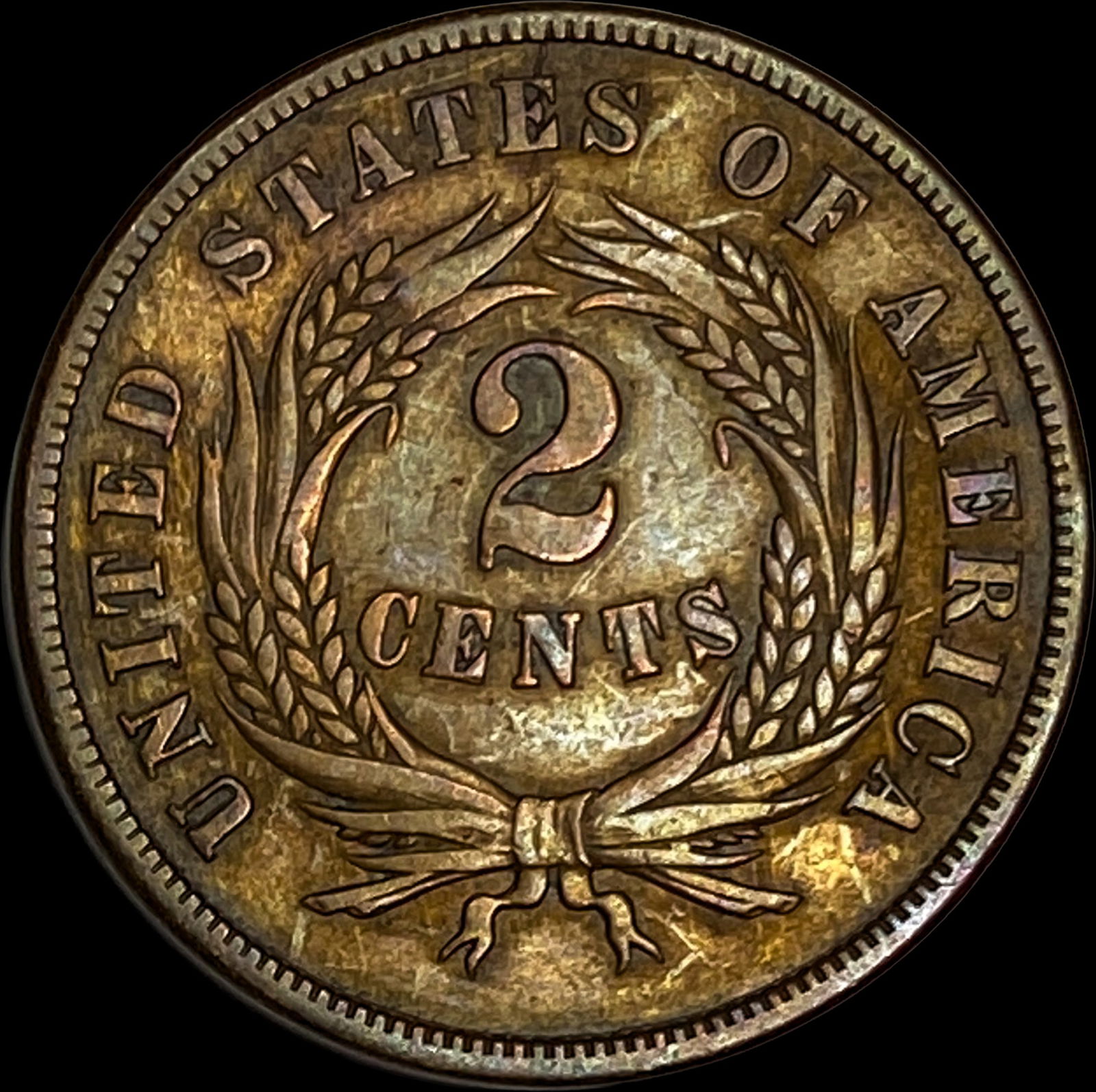1864 Two-Cent Piece NEARLY UNCIRCULATED - 2
