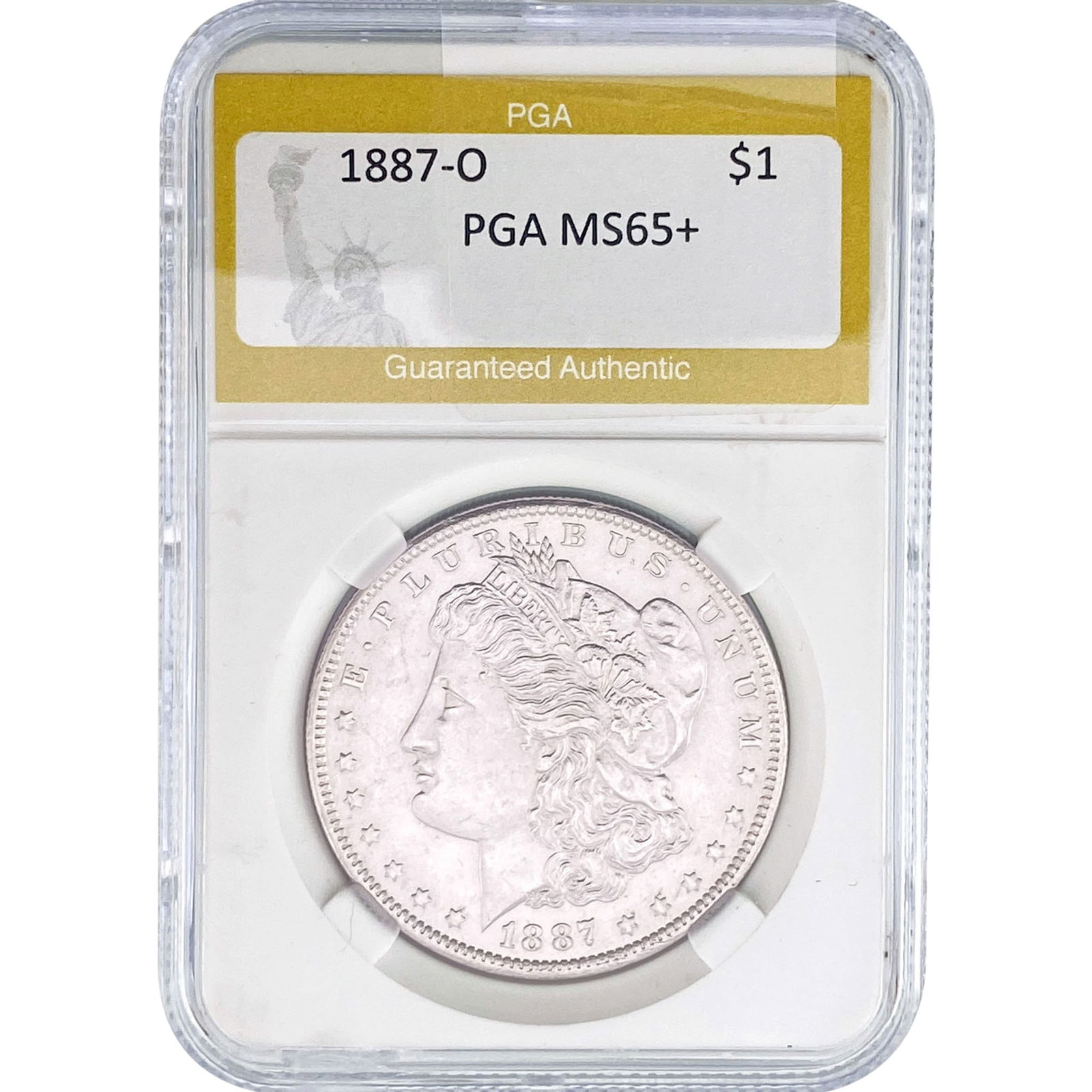 1887-O Morgan Silver Dollar PGA MS65+: 1887-O Morgan Silver Dollar PGA MS65+