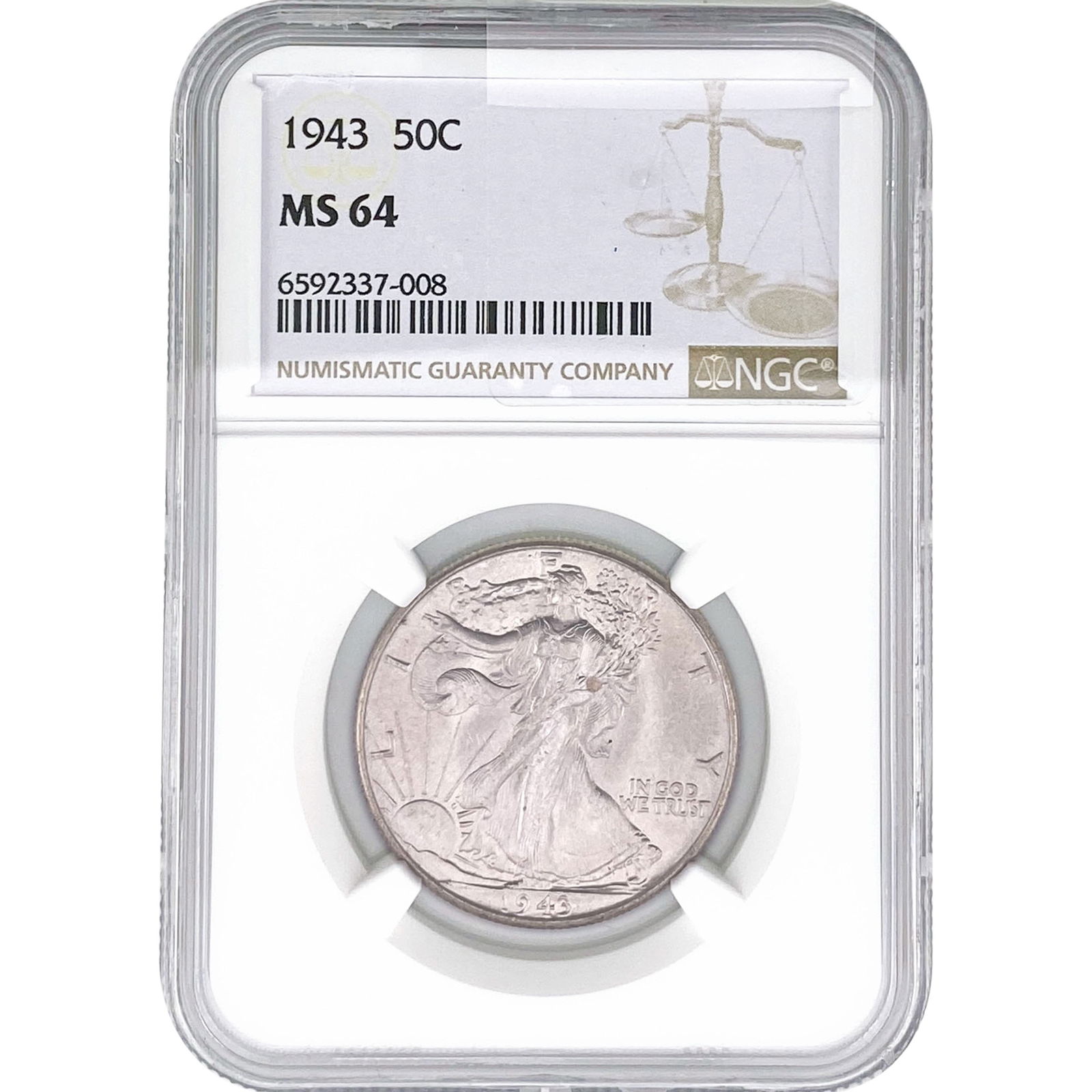 1943 Walking Liberty Half Dollar NGC MS64 (1 of 2)